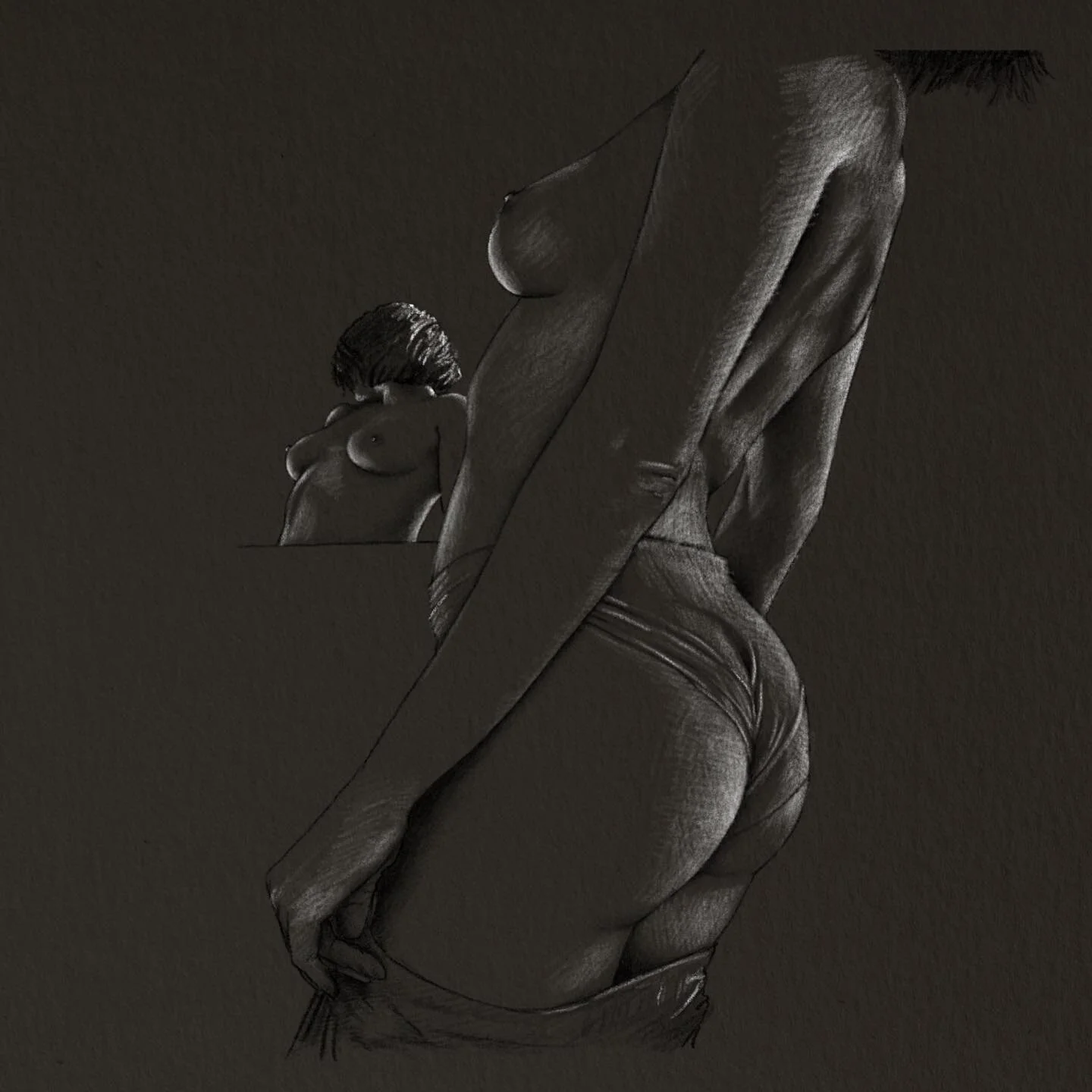 You can&rsquo;t draw a mirror. Draw what&rsquo;s in the mirror and the mirror appears. 
#figuremodel #reflections #mirrorart #drawing #drawings #drawinthemirror #drawingmirror #remotemodeling #artistoninstagram