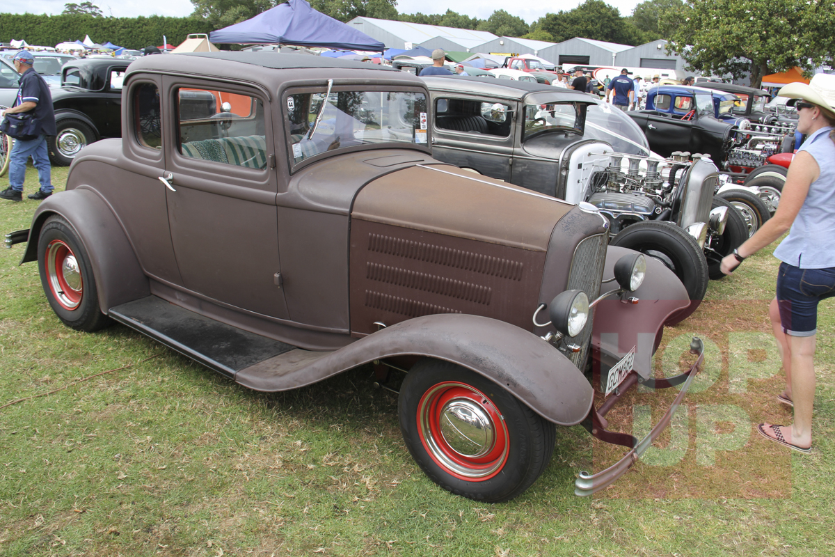 Barry Dew is a collector of 1932 Fords and this is one of them. The original all steel five window coupe is on a very early Roy Brizio chassis and powered by an early 293 Chev. 