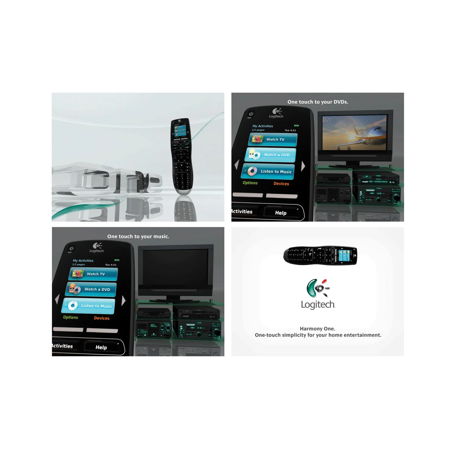   Rich Media Branding: Logitech® Harmony Remote   There’s the brand you see, and then there’s the brand you touch. Utilizing high-quality rendered product, environments and motion graphics, I directed the entire brand look and feel, overseeing an out