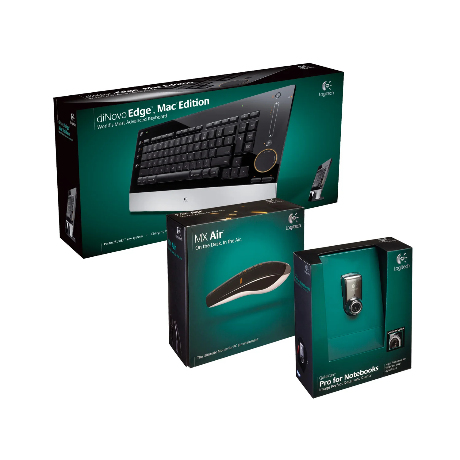   Packaging Branding: Logitech® Advanced Peripherals   It’s one thing to bring a brand to life on a flat piece of paper; it’s quite another dimension when packaging’s involved. Here, I directed the development of a cohesive look for Logitech’s line o