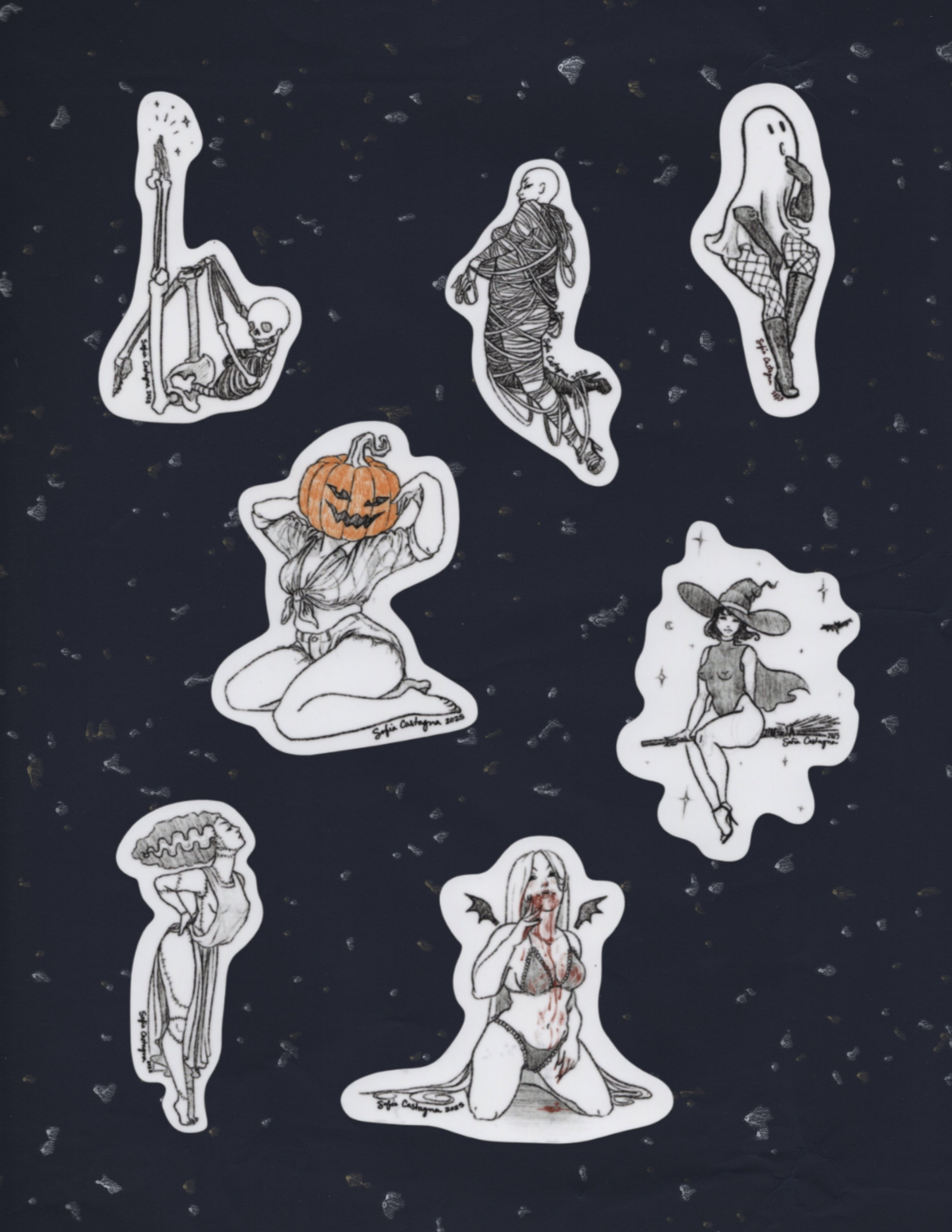 Full set Spooky Lady Stickers