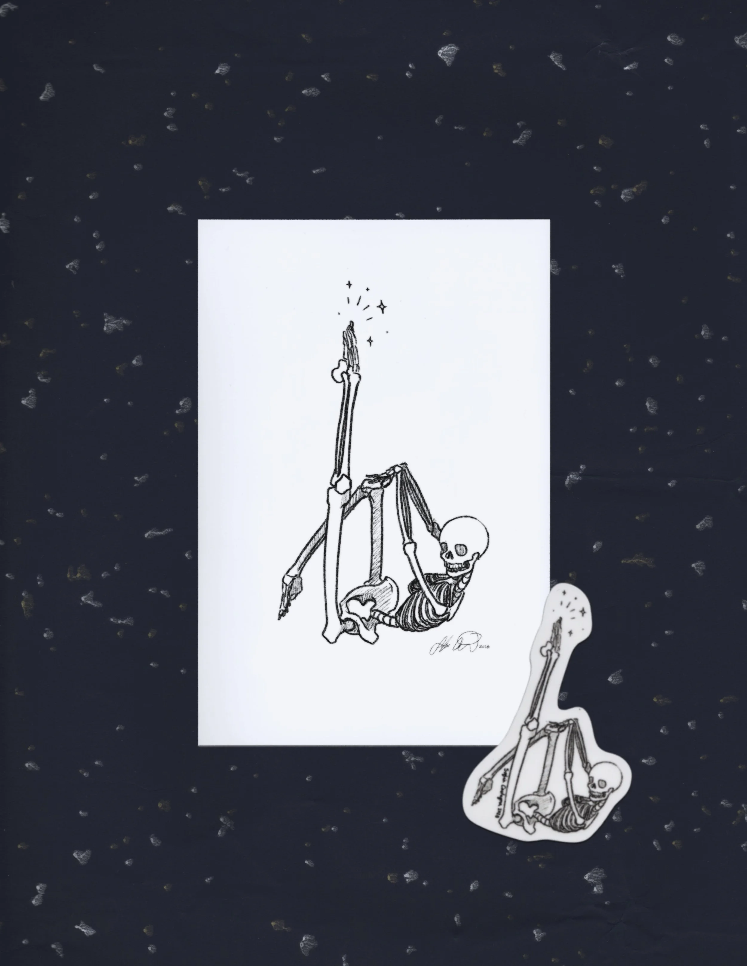 Spooky Lady Print & Sticker pair