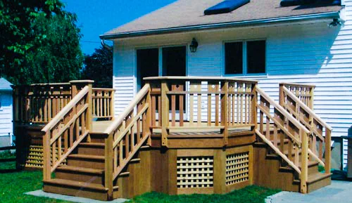 Ipe Floor with Western Red Cedar Railings Mission Style