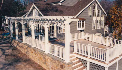 Clear Western Red Deck & Rail Faux Pergola