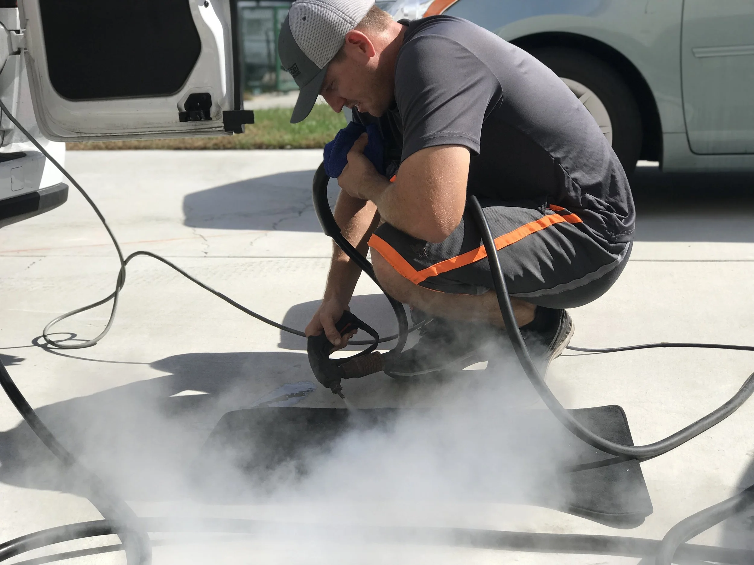 Steam Cleaning of Floor Mats
