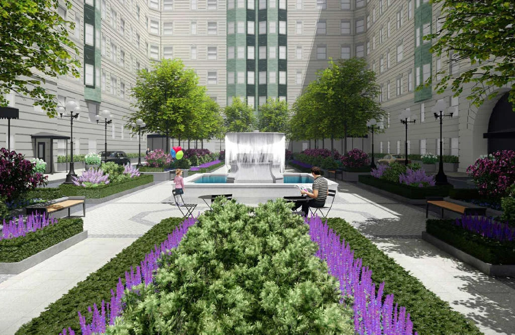 Having been on the hunt for your dream residence in the New York City? Located between 86th and 87th Streets and Broadway and Amsterdam Avenue in 1994, the Belnord celebrates style, comfort and luxurious living. This gated complex taking up an entire square block on the Upper West Side is the works of being transformed into a piece of art under the guidance of Robert A.M. Stern. With 14-stories built in the 1908, the building features 215 units with 95 units in the process of being converted from pre-war residencies to luxury condominium apartments. Sporting a lush green courtyard with a large central fountain, the Belnord stands out as one of its own kind. CITY REALTY ARTICLE On September 18, 2008, Extell Development hosted a very large party in the enormous courtyard of the Belnord apartment building to celebrate its centennial. Extell bought the full-block apartment complex that is bounded by 86th and 87th Streets and Broadway and Amsterdam Avenue in 1994. The party had many black-tie musicians, many hors-d'oeuvres and two sushi bars as well as a tent that surrounded two-thirds of the wide walks around the lushly landscaped courtyard that has a very large central fountain. One of a handful of full-block apartment buildings in the city with major garden courtyards, the Belnord was designed by H. Hobart Weekes in the Renaissance Revival-style. In 2015, Ziel Feldman of HFZ Capital Group brought the building from Extell for $575 million and is converting it to a condominium with a sellout goal of $1.35 billion that was approved by the New York State Attorney General’s Office. Mr. Feldman has been a partner with Extell and the Property Markets Group in 1994 to buy the building for $14 million. According to an August 15, 2017 article by E. B. Solomon at therealdeal.com, “as of April, there were 95 vacant apartments – out of 215 – primed for conversions.” The other units will be converted as rent-stabilized tenants vacate. The plan calls for adding a gym and central air-conditioning. Robert A. M. Stern is the architect overseeing the conversion. Hollander Design is redesigning the courtyard. CONTACT US FOR MORE INFORMATION ABOUT THIS AND OTHER NEW DEVELOPMENTS IN NYC, BROOKLYN & QUEENS!
