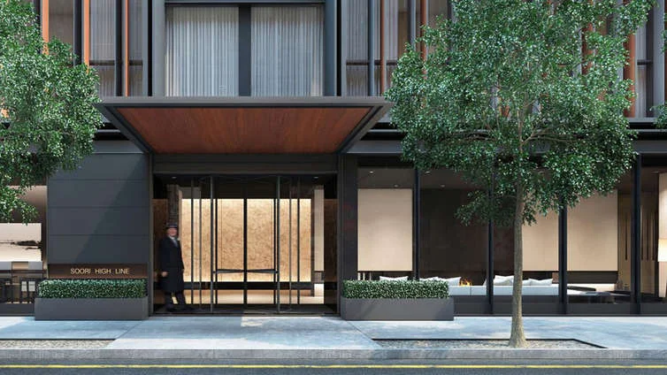 Designed by SCDA architects, Soori High Line is currently offering 2 to 5 bedroom residences listed from $2.985MM to $9.75MM. This luxurious, contemporary, and meticulously-crafted residence complex features Garden Duplex residences, pool residence, and a penthouse collection. The floor-to-ceiling windows frame huge expanses of views of the neighborhood while the gas fireplaces call for some quality family time. The private courtyard and terrace also enhance the quality of living, making it more luxurious and convenient. The kitchens showcase Varenna Poliform designs and are well-equipped with high-end Miele and Sub-Zero appliances. Exquisite amenities include a 24-hour doorman, concierge, lobby, 6-parking space, gym, spa suite, steam room, yoga room, laundry room, bike storage, and a storage unit. CITY REALTY ARTICLE The Soori High Line at 522 West 29th Street between 10th and 11th avenues is a very striking residential condominium development with 27 units, of which 16 have pools that are 23 to 26 feet long and 7 to 9 feet wide. Soo Chan of SCDA Architects is the architect of the 11-story building and Montroy Andersen DeMarco is the architect of record. Siras Oriel Development LLC is the developer. It is a joint venture between Siras Development, which is based in New York, and Oriel Development, which is based in Singapore. CONTACT US FOR MORE INFORMATION ABOUT THIS AND OTHER NEW DEVELOPMENTS IN NYC, BROOKLYN & QUEENS!