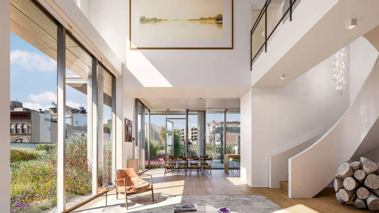 Get immediate possession of one of the five three bedroom luxurious apartments on 347 Bowery. World-acclaimed architect Annabelle Seldorf designed this elegant building of townhouses. Out of the five town-homes, four are elegant duplexes, and the fifth one is a triplex penthouse. This 13-story newly constructed building is located at the northeast corner of East 3rd Street. Surprisingly, out of the 13 stories, two stories are occupied for a commercial base, while the other 11 stories comprise of the well-crafted homes. Each apartment has a suspended catwalk which separates the secondary and master bedroom and a separate central spiraling staircase. A few additional features and amenities featured are terraces/balconies, high-speed elevators, basement storage and a rooftop terrace. This beautiful building is built on a former army shelter and is located at an ideal site within the heart of the city. These top-notch town-homes are priced over $7MM and are perfect to enjoy an elegant lifestyle. CITY REALTY ARTICLE This 13-story building at 347 Bowery on the northeast corner at East 3rd Street has a two-story commercial base and a setback residential tower. The 11-stories in the tower contain only four duplex units and the triplex penthouse unit. Urban Muse is the developer. Annabelle Selldorf is the architect, who also designed 200 Eleventh Avenue for the same developer. Oheme, Van Sweden is the landscape architect. The site was formerly a Salvation Army shelter and had been acquired in 2011 by the Louzon Hotel Group. Urban Muse acquired the cite in 2013. The building is also known as 1 East 3rd Street. CONTACT US FOR MORE INFORMATION ABOUT THIS AND OTHER NEW DEVELOPMENTS IN NYC, BROOKLYN & QUEENS