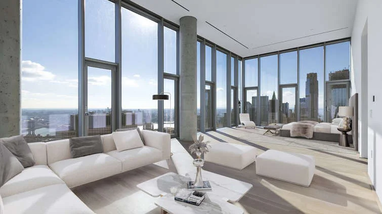 Designed by Pritzker-Prize winning architects Herzog & de Meuron, 56 Leonard is a symbol of great architecture and art. It’s an 821 feet tall, 57-story skyscraper on Leonard Street in Tribeca, that offering immediate possession of luxurious and spacious residencies ranging from $2.195MM to $53.2MM. According to the architecture critic, Justin Davidson, “it’s the most alluring addition to the downtown skyline in decades.” In addition, this spectacular building is filled with many amenities that residents will adore. You get access to a library lounge, swimming pool, Leonard fitness center and yoga studio, sauna, and a private dining salon. You also get to enjoy a 25-seat indoor/outdoor theater with a terrace and reclining seats. A spate children’s activity space is also provided for your kids to enjoy quality time while you enjoy the other facilities. You’ll also experience a beautiful view of the city from any one of the 145 unique condominium residencies. CITY REALTY ARTICLE The 60-story residential condominium tower at 56 Leonard Street in TriBeCa was designed by Herzog & de Meuron. The striking design of the 145-unit building involves each floor being different and rotated from the floors above and below. Each unit has a private balcony. The floor-to-ceiling glass window walls in the condo offer generous views of the cityscape, water, bridges and beyond. Two floors of amenities include a 75-foot infinity pool, a sundeck, a fitness center, a spa, a library lounge, a screening room, and a conference room. CONTACT US FOR MORE INFORMATION ABOUT THIS AND OTHER NEW DEVELOPMENTS IN NYC, BROOKLYN & QUEENS