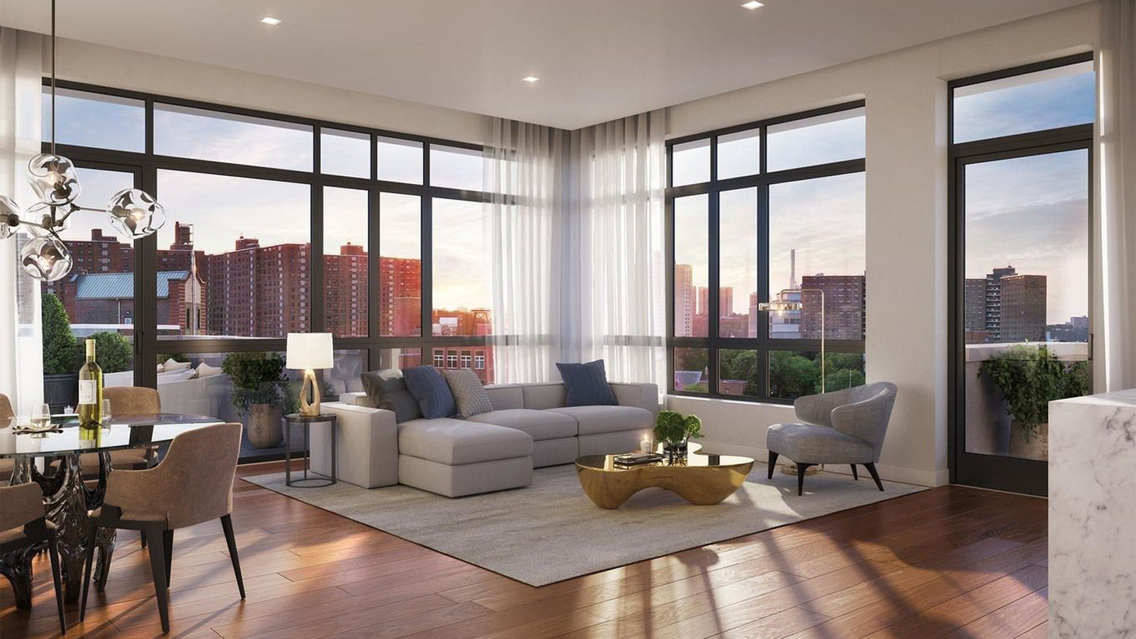 Developed by Kane Ventures, 17 & 52 Convent Avenue features a duo of new developments two blocks from each other, offering mostly one and two bedroom units, starting at $775MM. Alexander Compagno is helming the design for this new development of modern, muted exteriors clad in grey brick. Inside the homes, airy, sunlit spaces pronounce a convenient, modern and luxurious living, with the wide-plank Brazilian oak flooring, radiant-heated flooring and zoned climatic control dictating comfort and luxury for its residents. The oversized windows of all homes frame breathtaking views, with some vistas extending all the way to the Hudson River and New Jersey and lend the homes an airy feel. State-of-the-art amenities and services include a virtual doorman, landscaped ground-floor rear yard, a fitness room, private storage, a children's playroom, bike storage, a majestic event room, secure package room and a residents' lounge among many others. CITY REALTY ARTICLE In West Harlem near the neighborhood’s border with Manhattanville and Hamilton Heights, 17 and 52 Convent Avenue represent a two-building condominium project that launched sales in 2018. With 48 units in total, the project is being developed by Kane Ventures with Alexander Compagno helming the design. Both buildings have modern, muted exteriors clad in gray brick punctuated by operable picture windows. The seven-story, 21-unit 17 Convent has a staggered massing while its six-story sister building is more conventional in appearance with a modern cornice at its roofline and 17 homes within. Homes in the pair of uptown additions have wide-plank Brazilian oak flooring, energy-efficient Fisher Paykel kitchens, marble-clad baths with radiant-heated flooring and zoned climate control; many units have balconies or terraces. Amenities include a residents' lounge, bicycle storage, a gym, a rooftop lounge with grilling stations, a virtual doorman and a secure package room. The development is expected to receive a 15-year, 421a tax abatement that will allow buyers to enjoy low monthly carrying costs. The meandering path of Convent Avenue puts the buildings near the A, C, B, D and 1 trains as well as a host of local eateries and nightlife options including Maison Harlem , Sylvia’s , Red Rooster , Corner Social , and Sushi Inoue . CONTACT US FOR MORE INFORMATION ABOUT THIS AND OTHER NEW DEVELOPMENTS IN NYC, BROOKLYN & QUEENS!