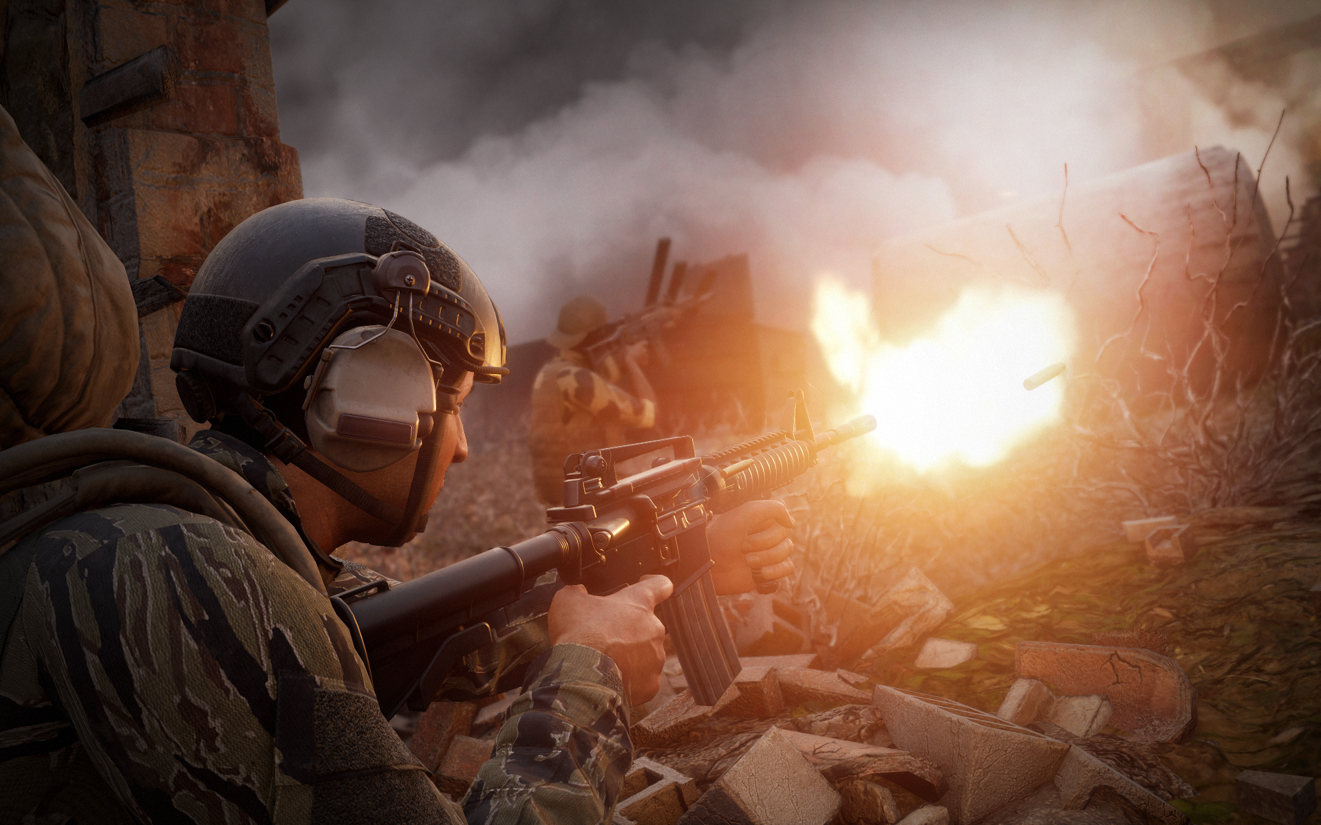 For Insurgency: Sandstorm, the level design team wore several hats. We were tasked with several responsibilities including: layout design, terrain sculpting, terrain sculpting, lighting placement, framing and compositions . We worked together across all maps that shipped with release.