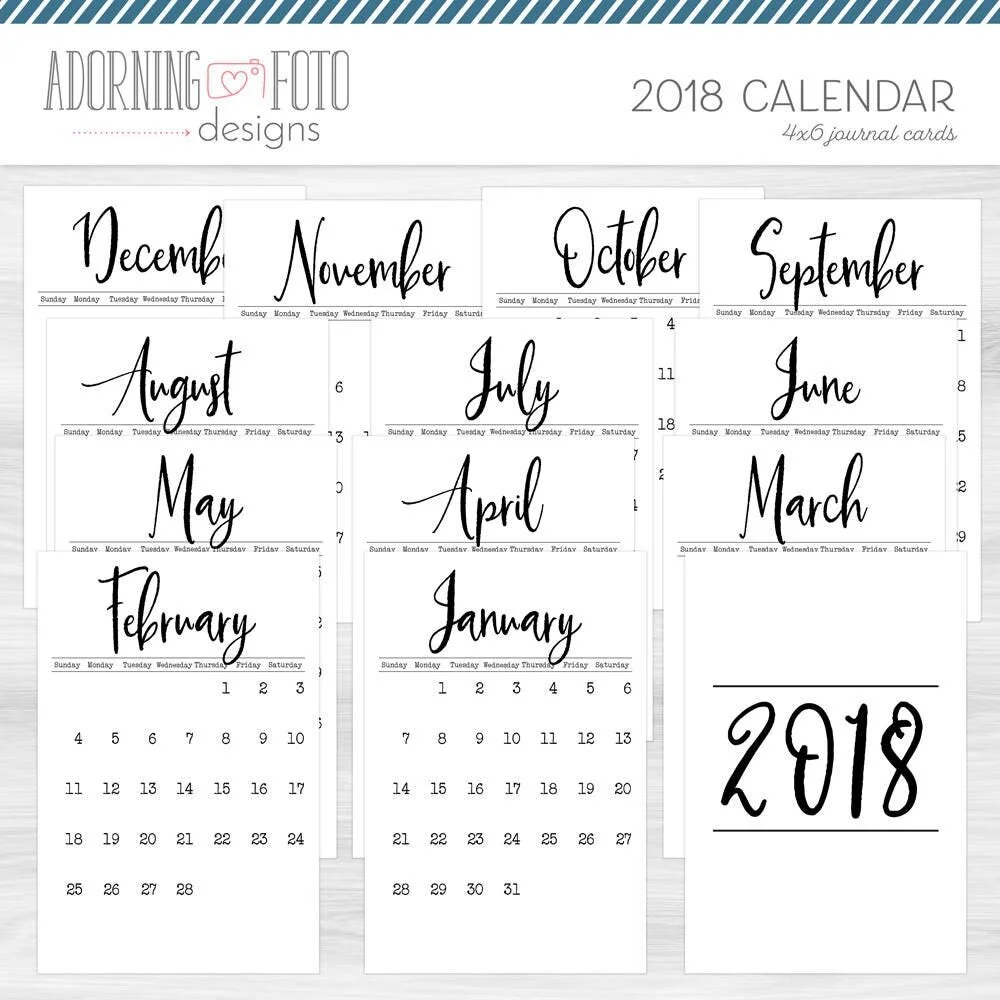 2018-monthly-calendar-journaling-cards-printable-2018-monthly-printable-calendar-journal-cards-4x6-2018-calendar-cards-aja-fillmore