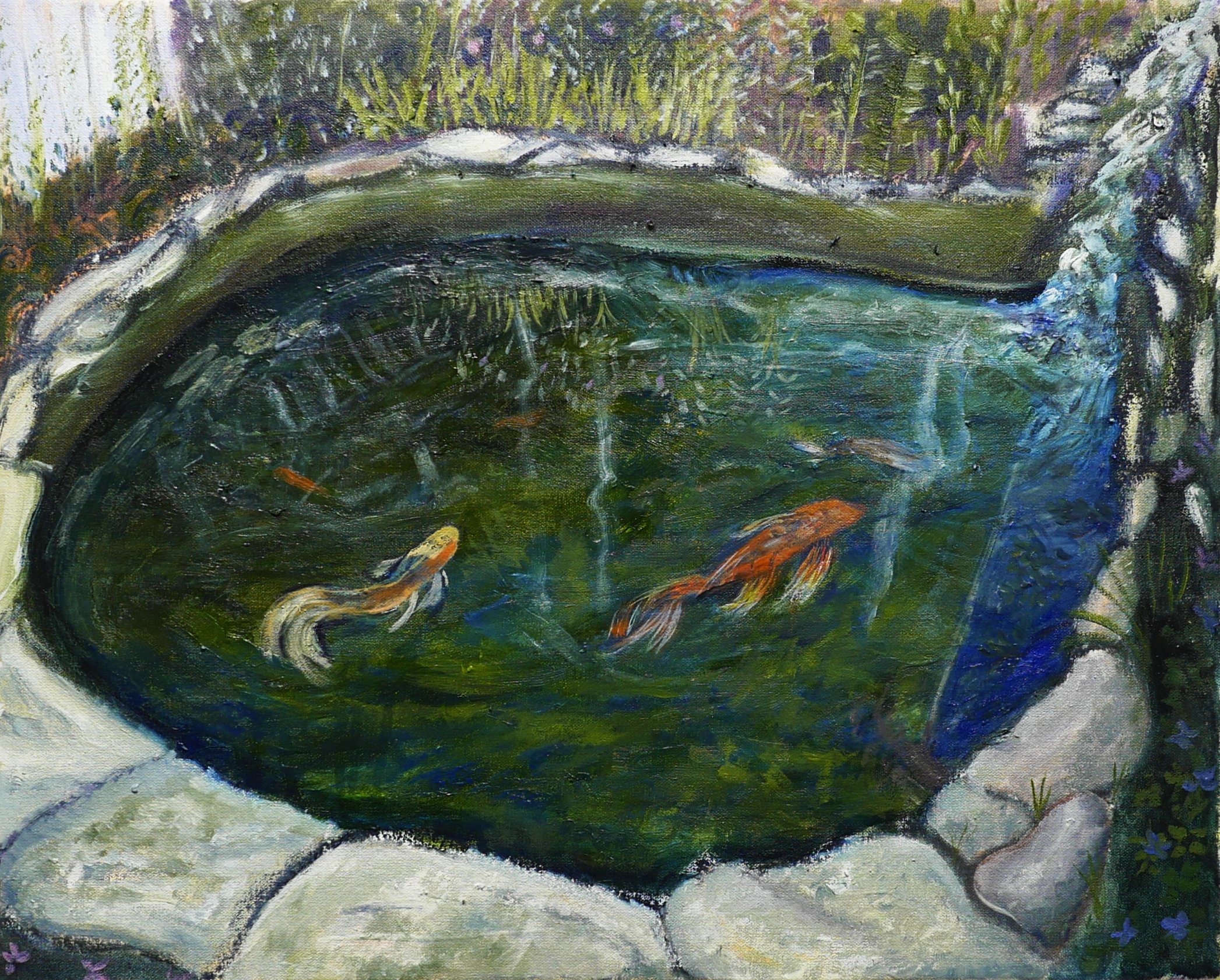 Koi Pond 16x20” 2022