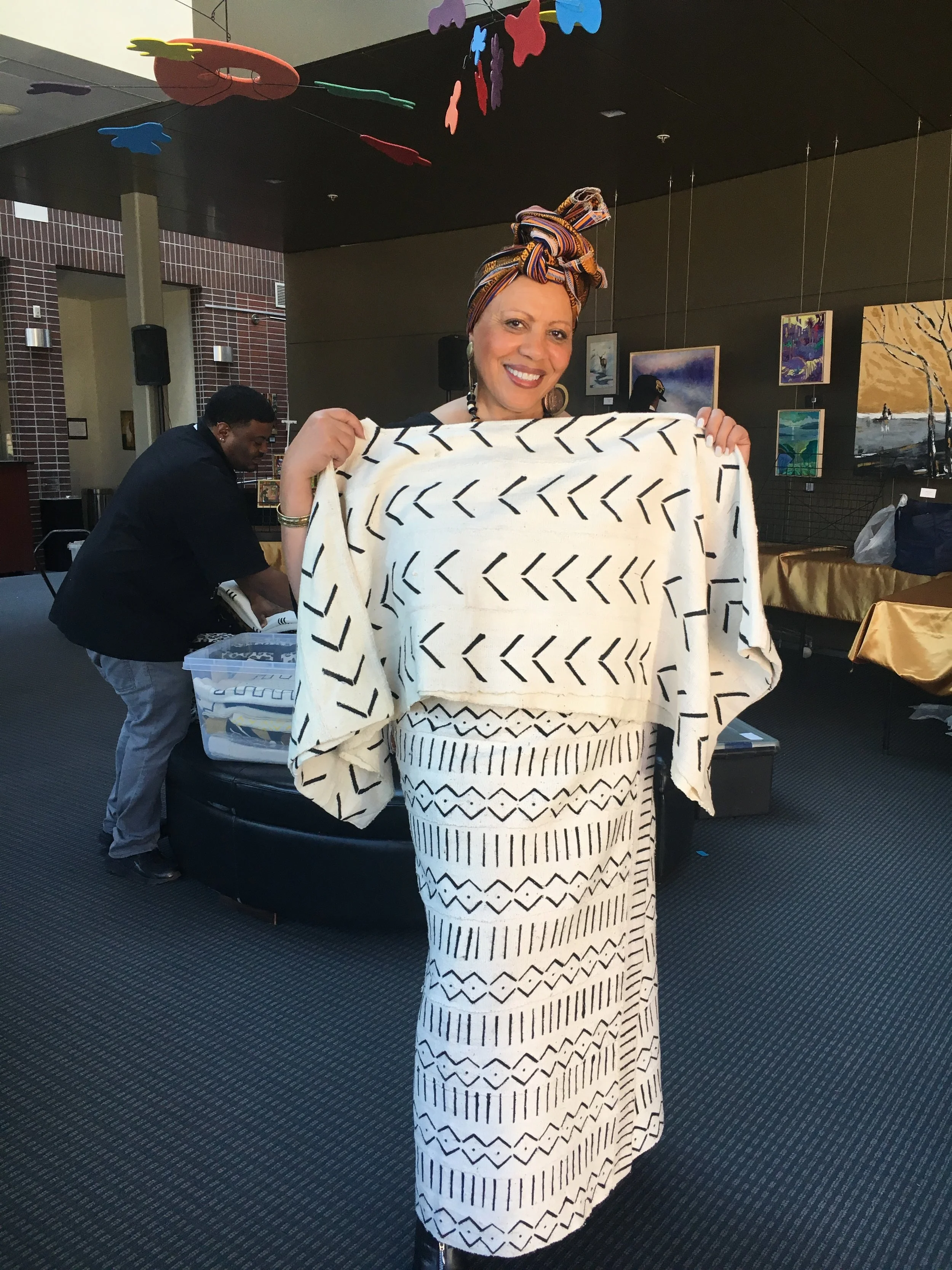 Unisex Mud cloth Two way Top & Throw as skirt