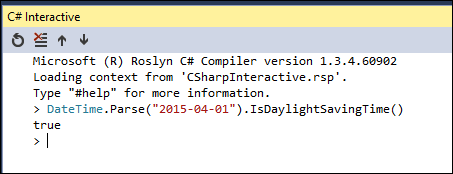 Simple example in the C# interactive window