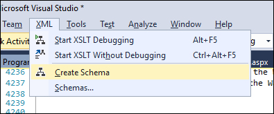 Generate an XML schema from the open XML file