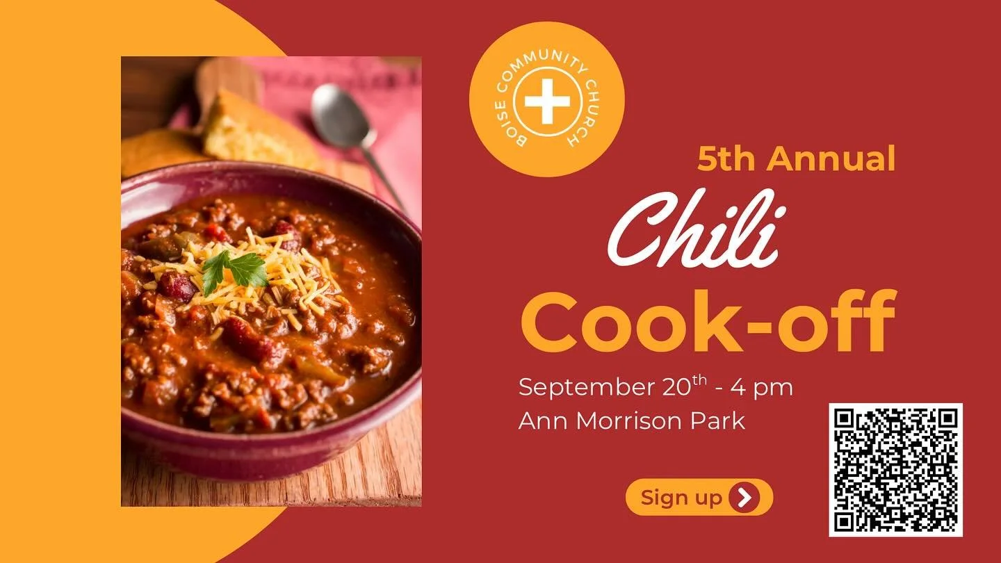 5th Annual Chili Cook-Off, September 20th @4pm! See you at Ann Morrison! #chili #beans #nochocolate #dontmesswithmychili #bcc #boisecommunitychurch #family #fellowship #boise #boisechurch #seeyouthere
