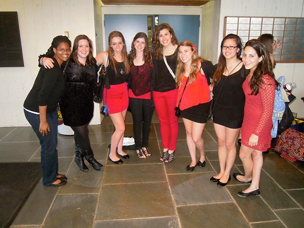 Touchtones pose before singing at the BU Sweethearts Charity Concert at BU. 