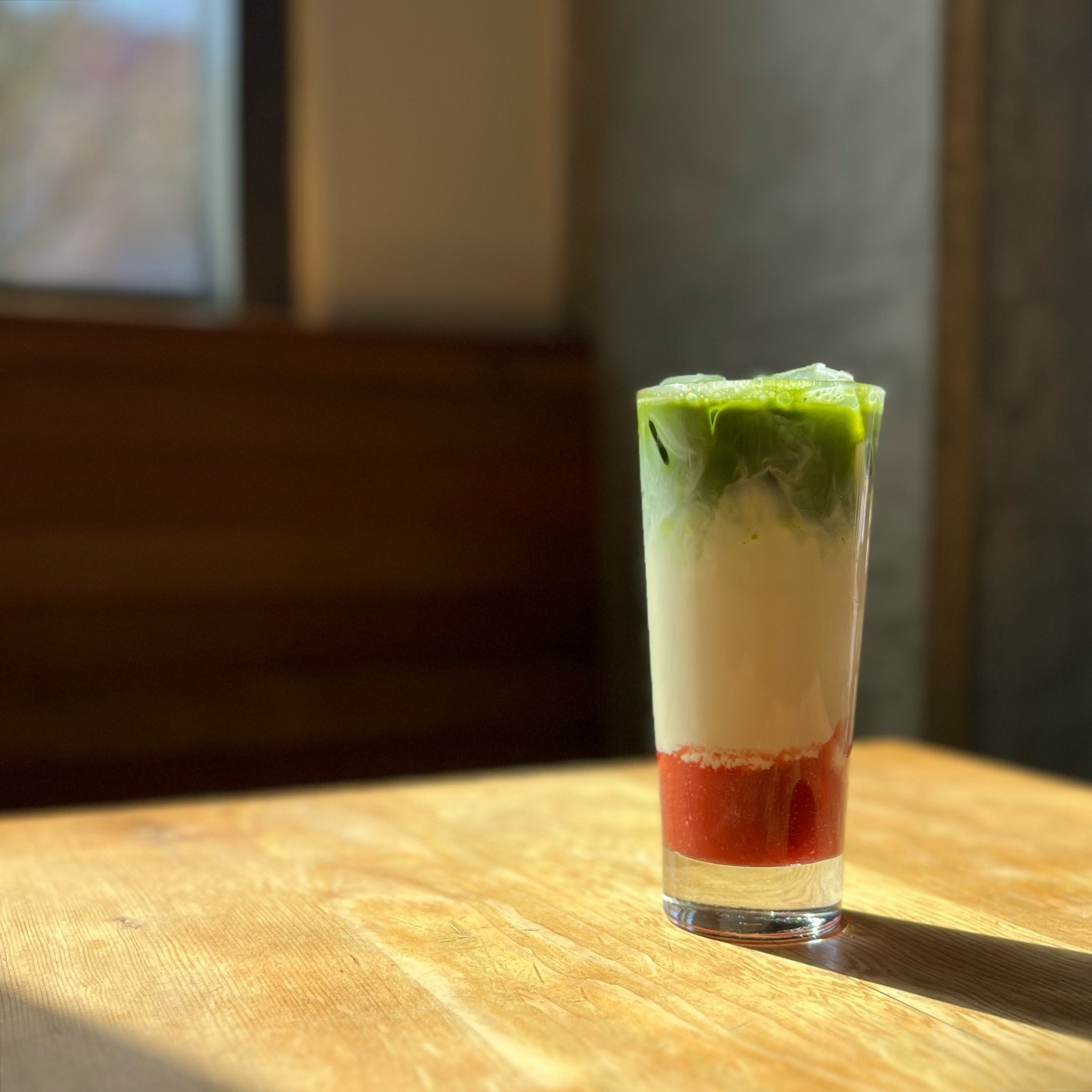 Our Iced Strawberry Oat Matcha has been a hit this spring. This luscious sipper is made with sweet  strawberry puree, creamy oat milk, and Westholme Tea&rsquo;s organic Matcha Keiki. Available all the time!