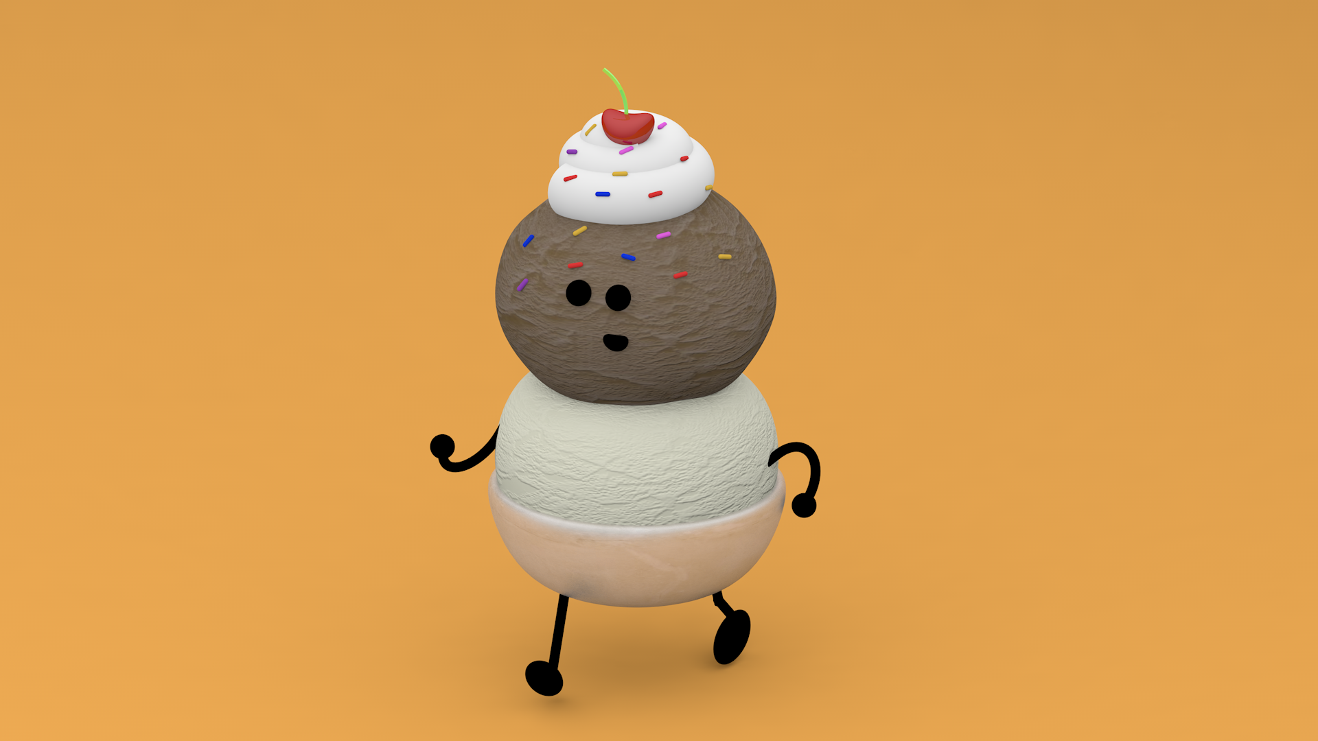   2Scoopz , 2017  Sculpted, textured in Cinema 4D 