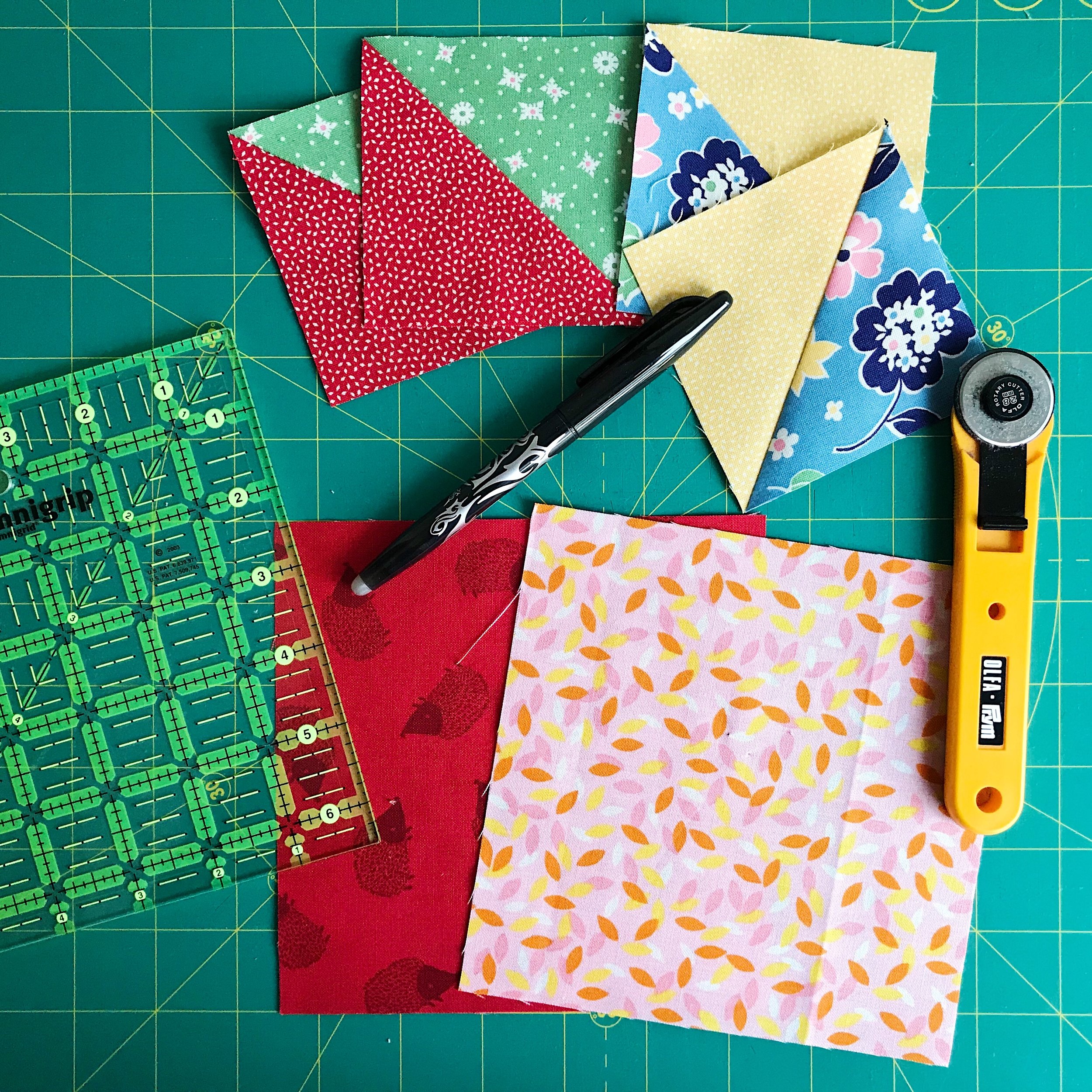 Patchwork-Basics: Vier Methoden für Halfsquare-Triangles 