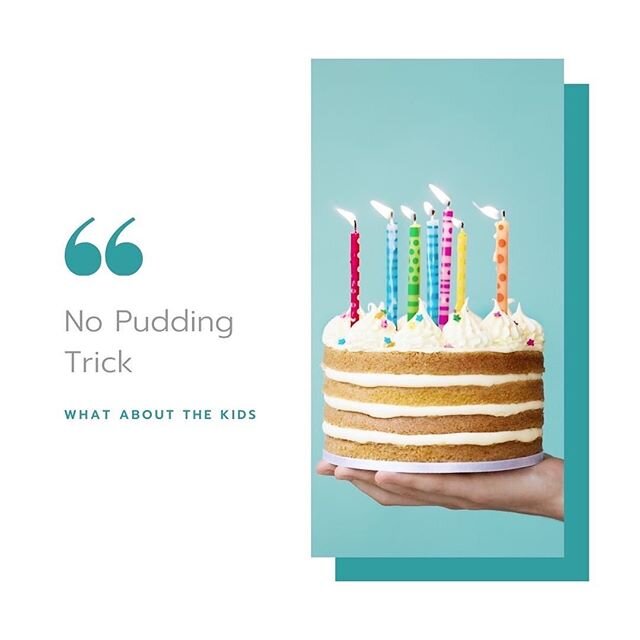 NO PUDDING TRICK⠀⠀⠀⠀⠀⠀⠀⠀⠀
⠀⠀⠀⠀⠀⠀⠀⠀⠀
Our top tip this week is to ditch the sweet treats; jelly, party rings, cupcakes and ice creams and serve the birthday cake as pudding. Saves the hassle of wrapping and adding slices to the party bags. Plus the par