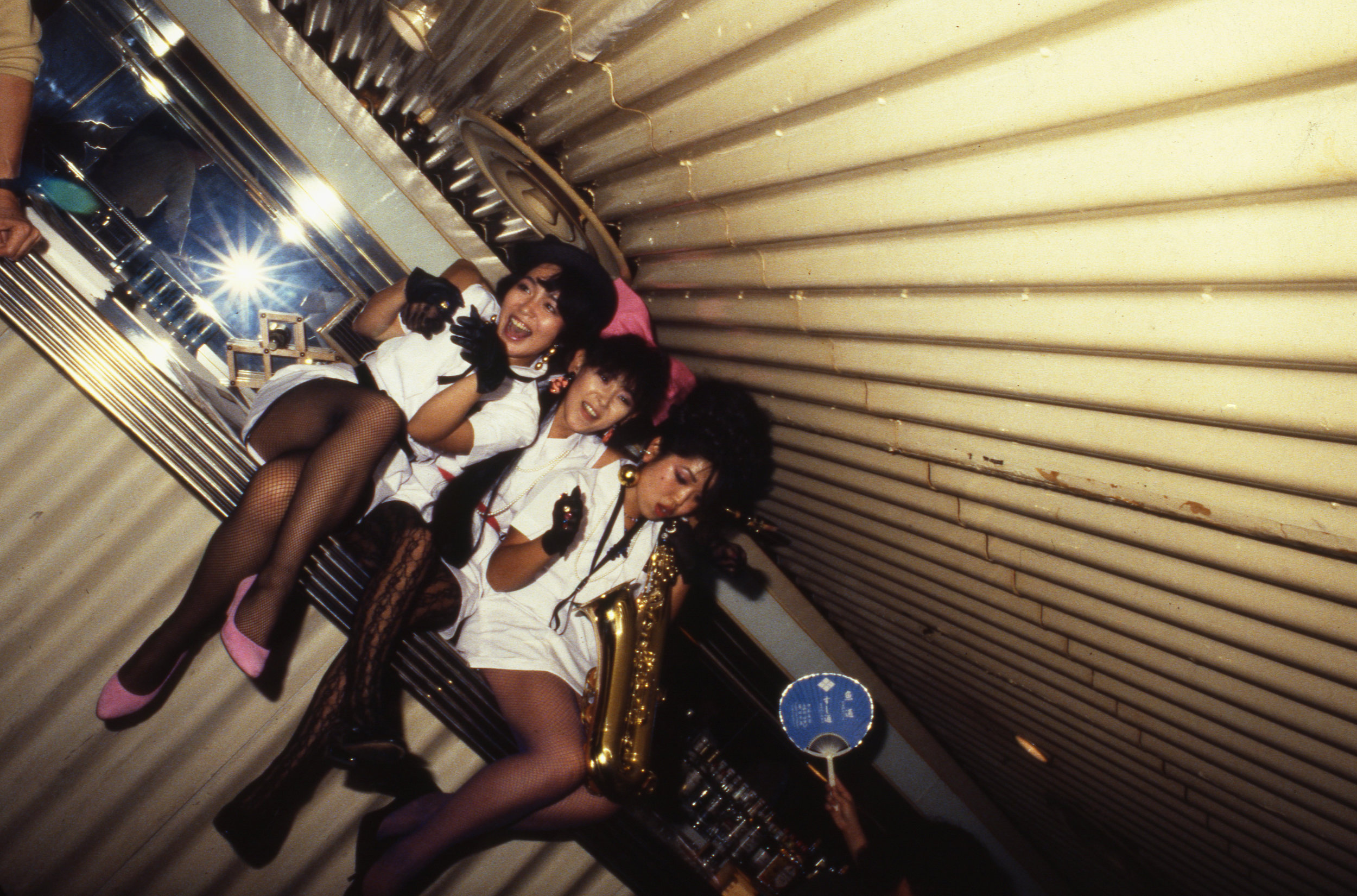 Scooters, post-performance, Tsubaki House, Tokyo, Sept 28 1983