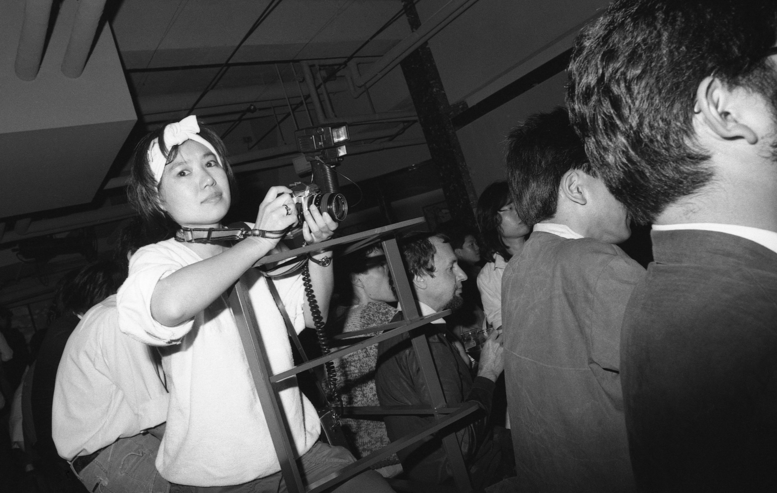 Harold Budd performance, audience, Tokyo, 1983.