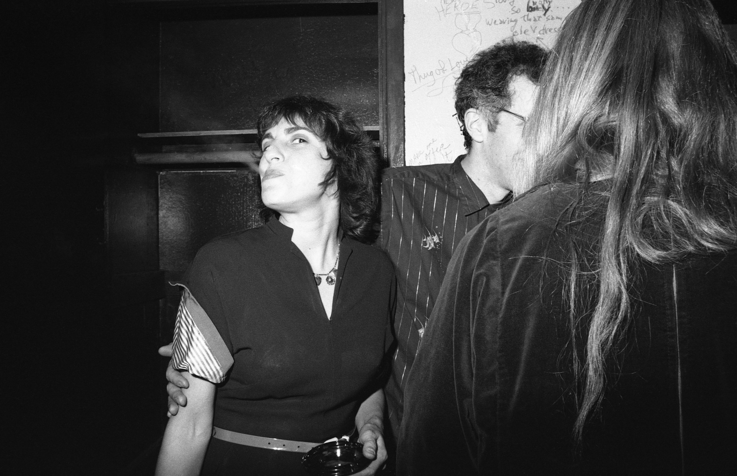 Los Angeles, ca. 1980. Christine Rush backstage at the Whisky with Tim Barrett.