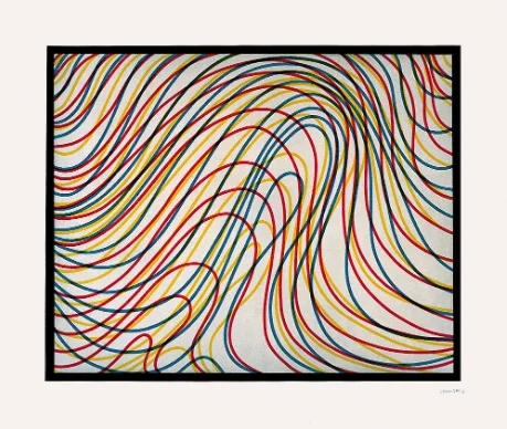 Sol LeWitt, Wavy Lines with Black Border , 1997.