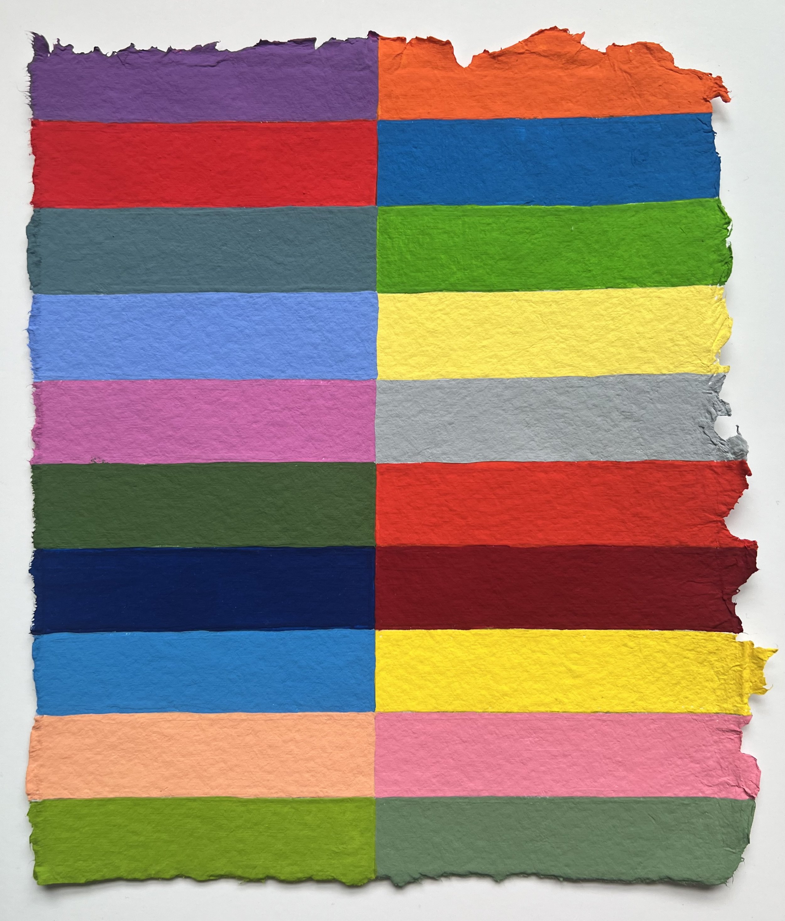 flashe on handmade paper, 10” x 8” (image) 14” x 12” (framed)