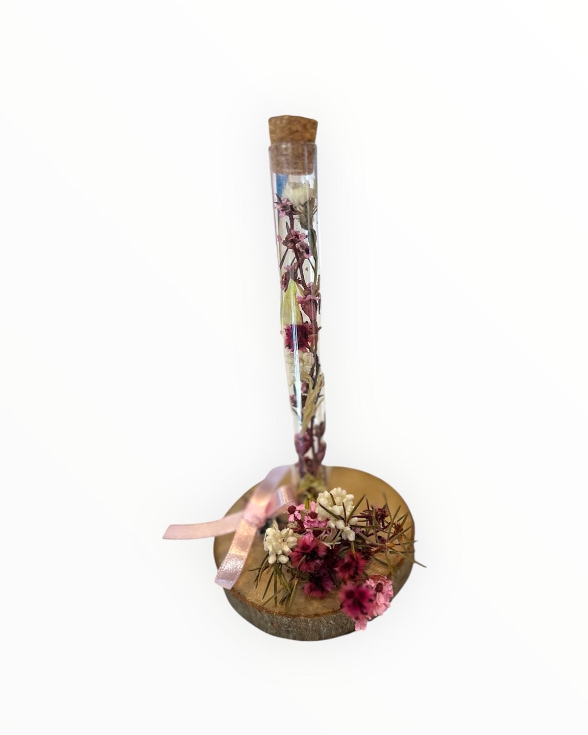 Dried Flower tube arrangement with petite posy @ Lilypilly