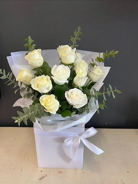 Fresh white rose box by Lilypilly Florist South Perth.jpeg
