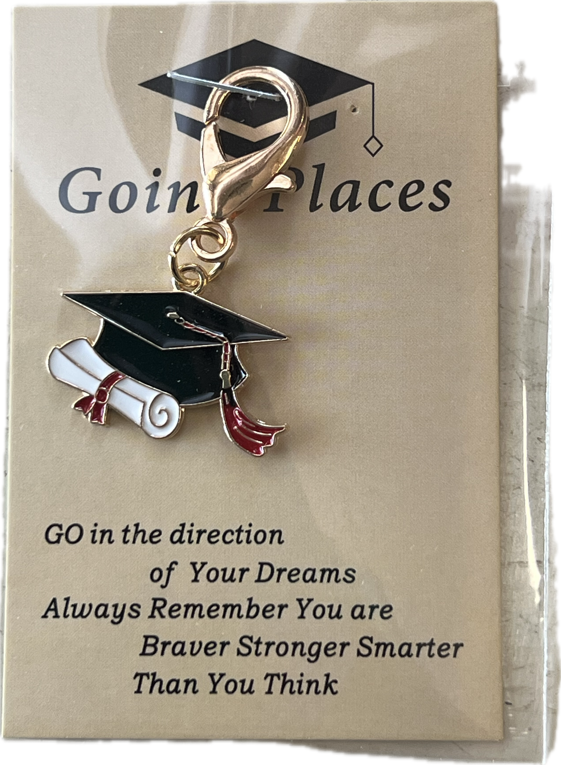 Going places graduation keycharm