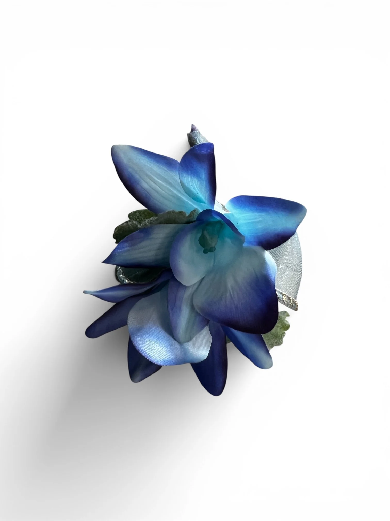 blue velvet nights buttonhole by Lilypilly
