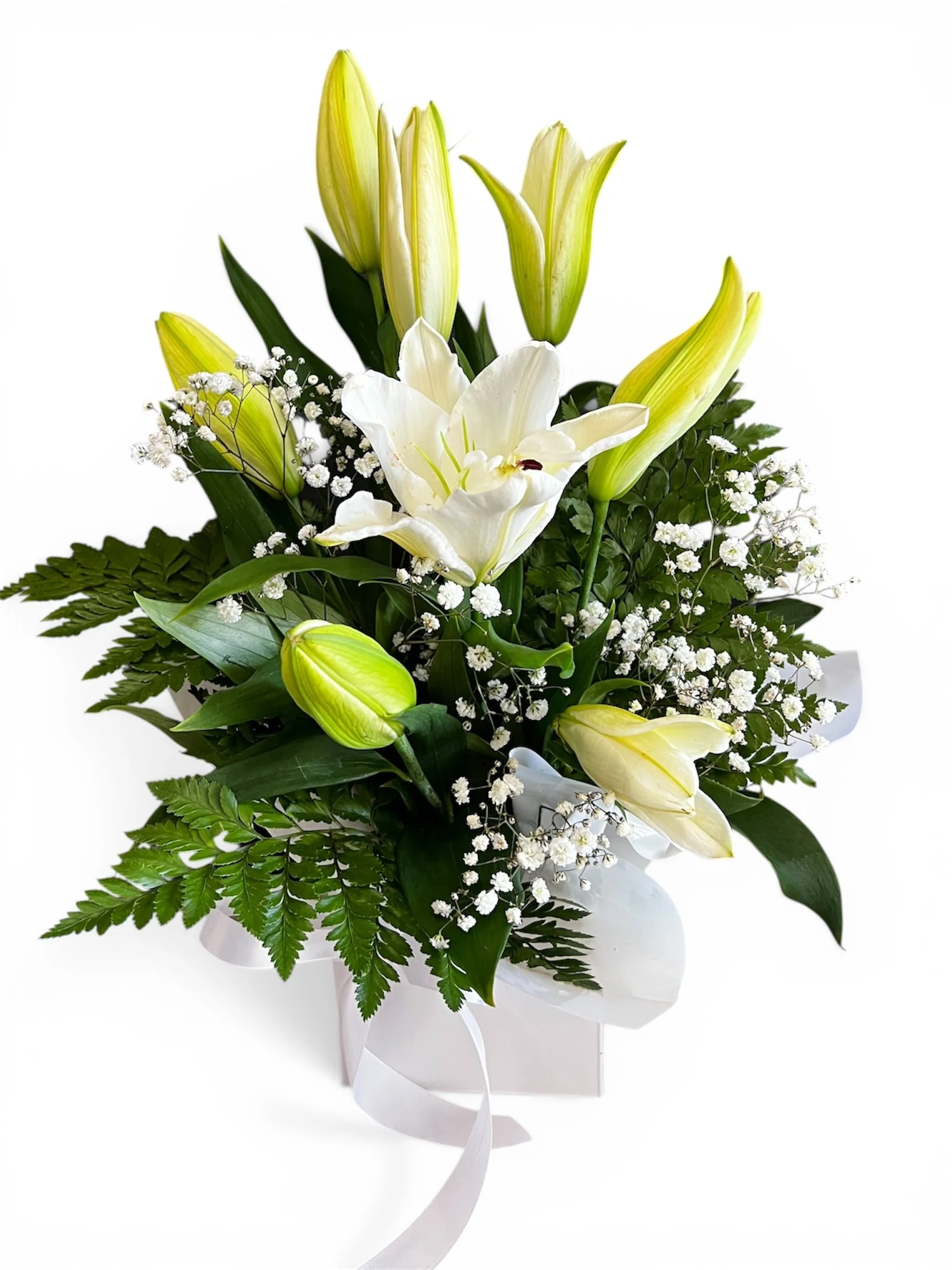 Simply White Lily Arrangement by Lilypilly Perth