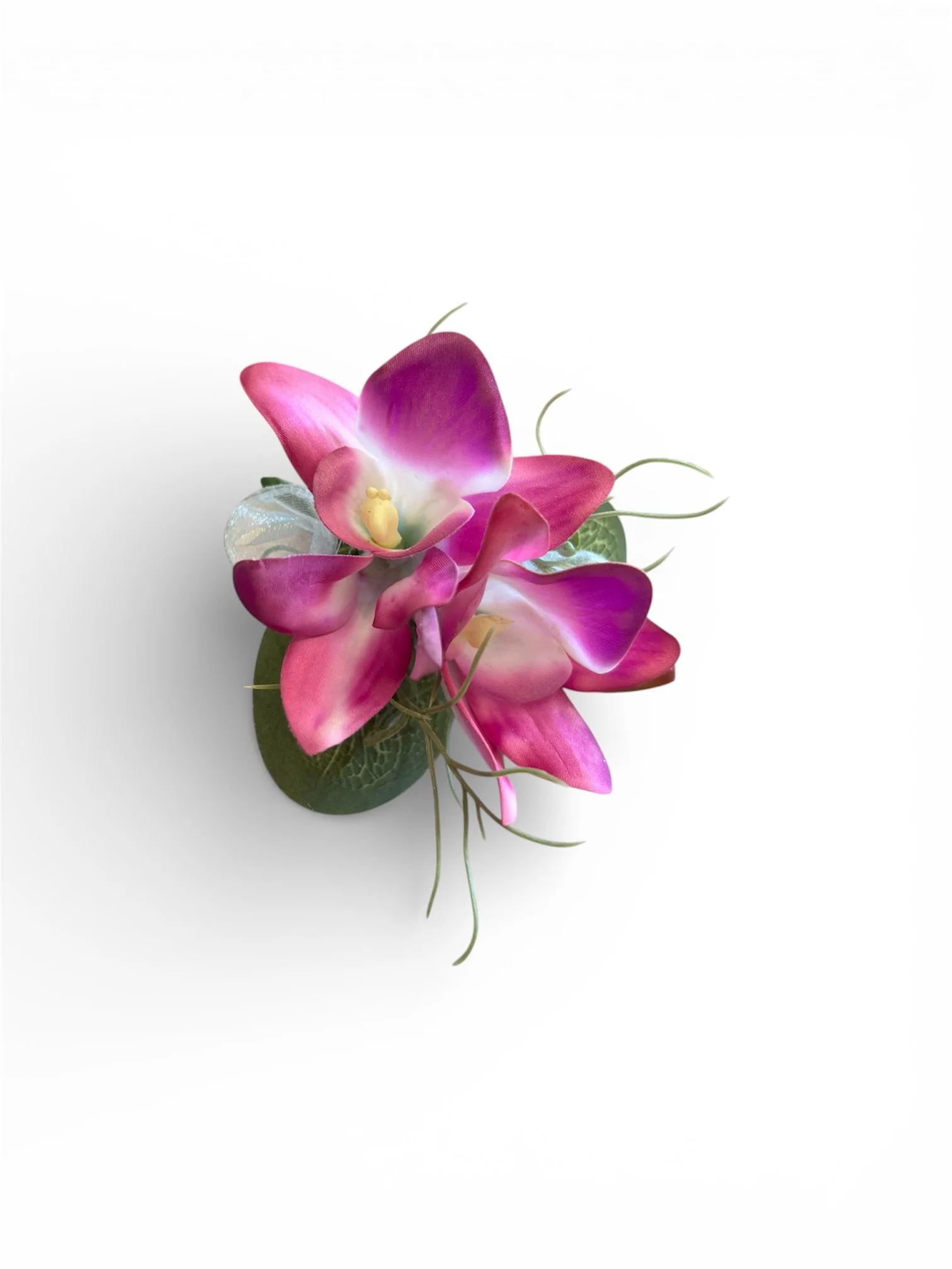 “Summer fuchsia real touch silk orchid Buttonhole”  “Fuchsia orchid school ball buttonhole Perth”  “Silk orchid Buttonhole keepsake for summer formal” by Lilypilly