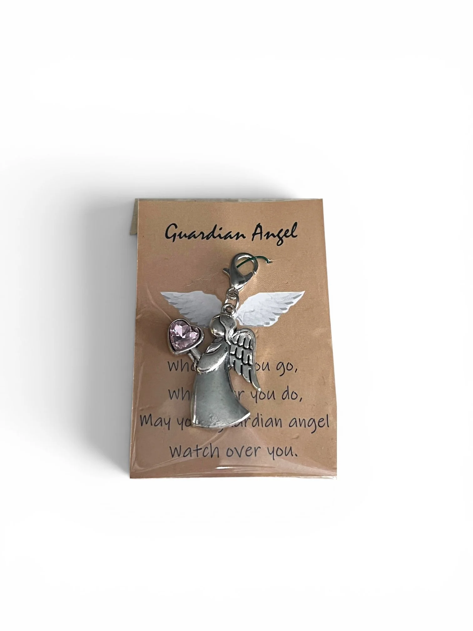 Guardian angel keyring charm keepsake gift for protection, comfort and thoughtful remembrance