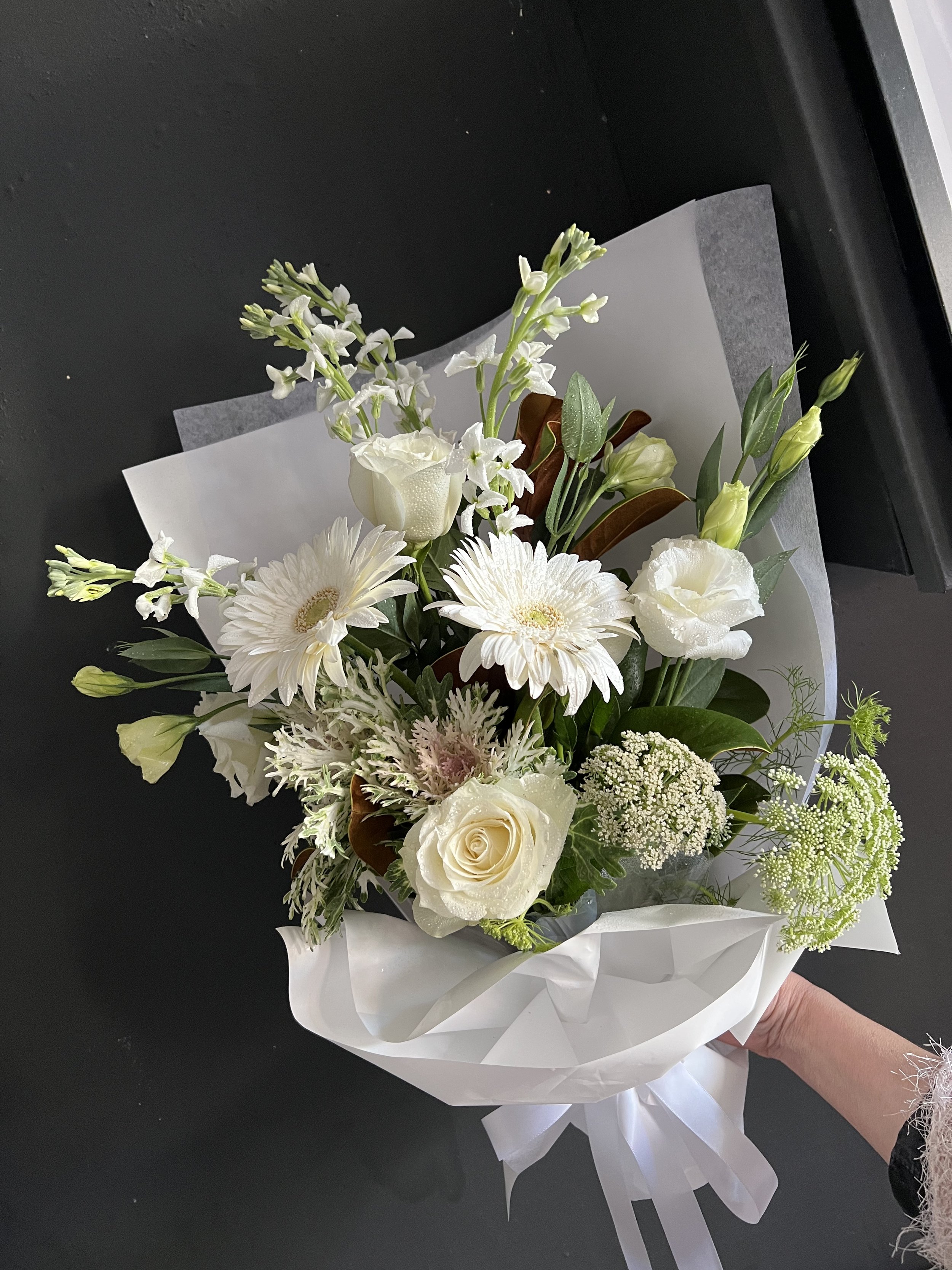 White graduation bouquet