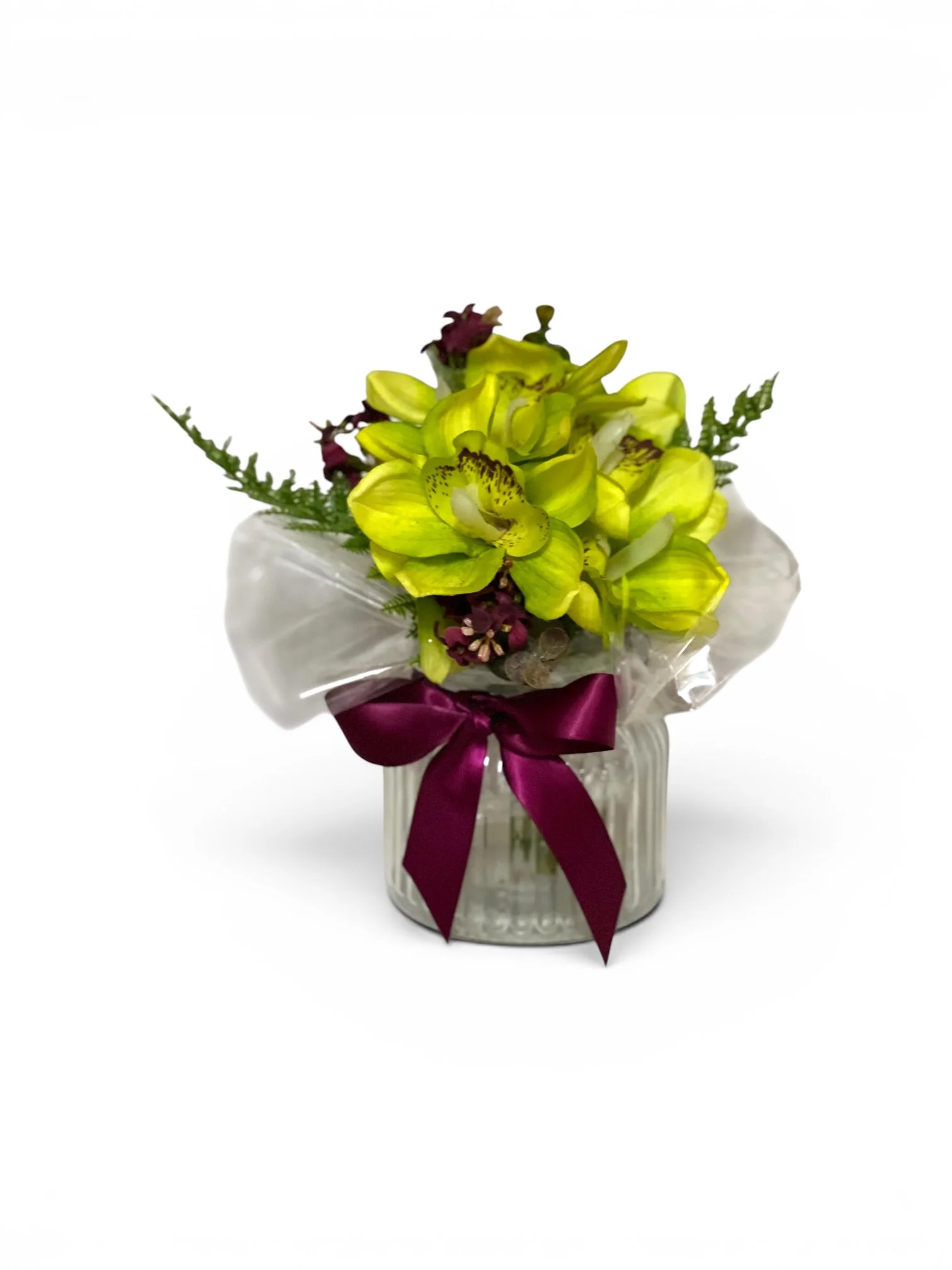 Orchid Delight - Green Cymbidium Orchid Arrangement in vase