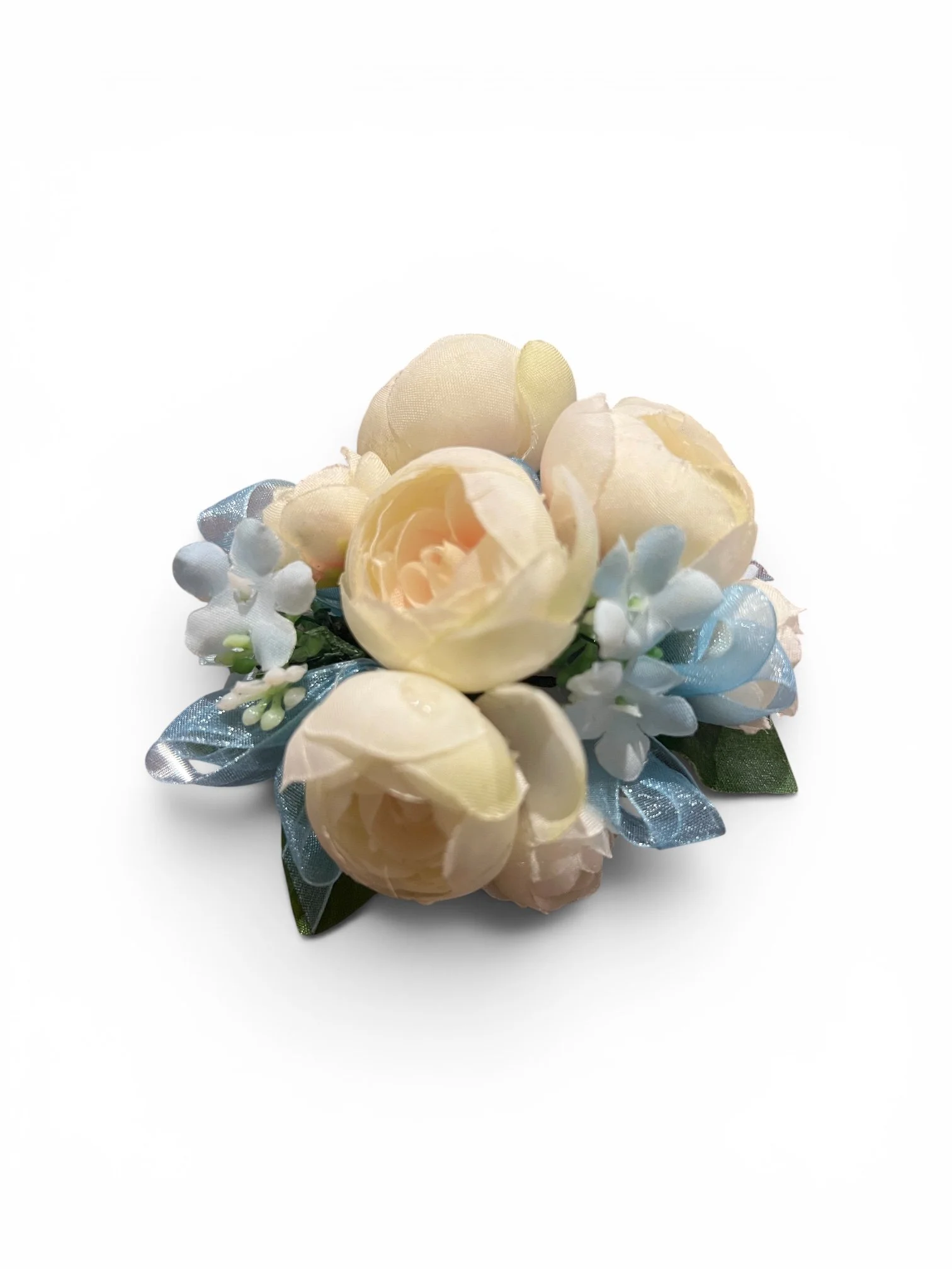 Rachel Blue & Cream silk corsage