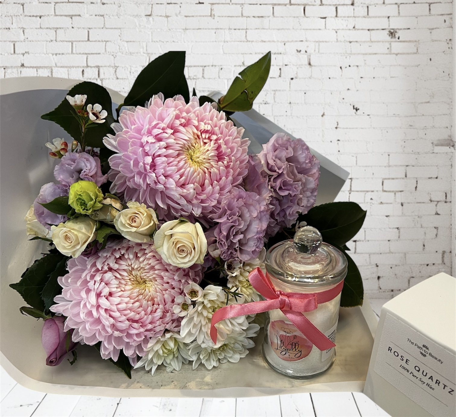 Lilypilly Petals & Pamper Pack flowers, bath salts and candles