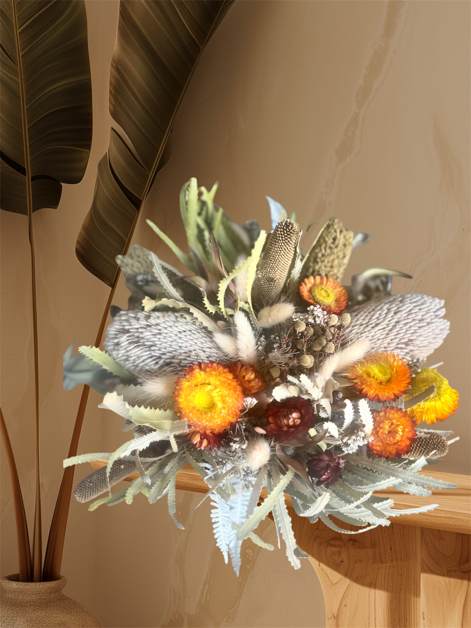 Natural dried flower arrangement by Lilypilly Perth