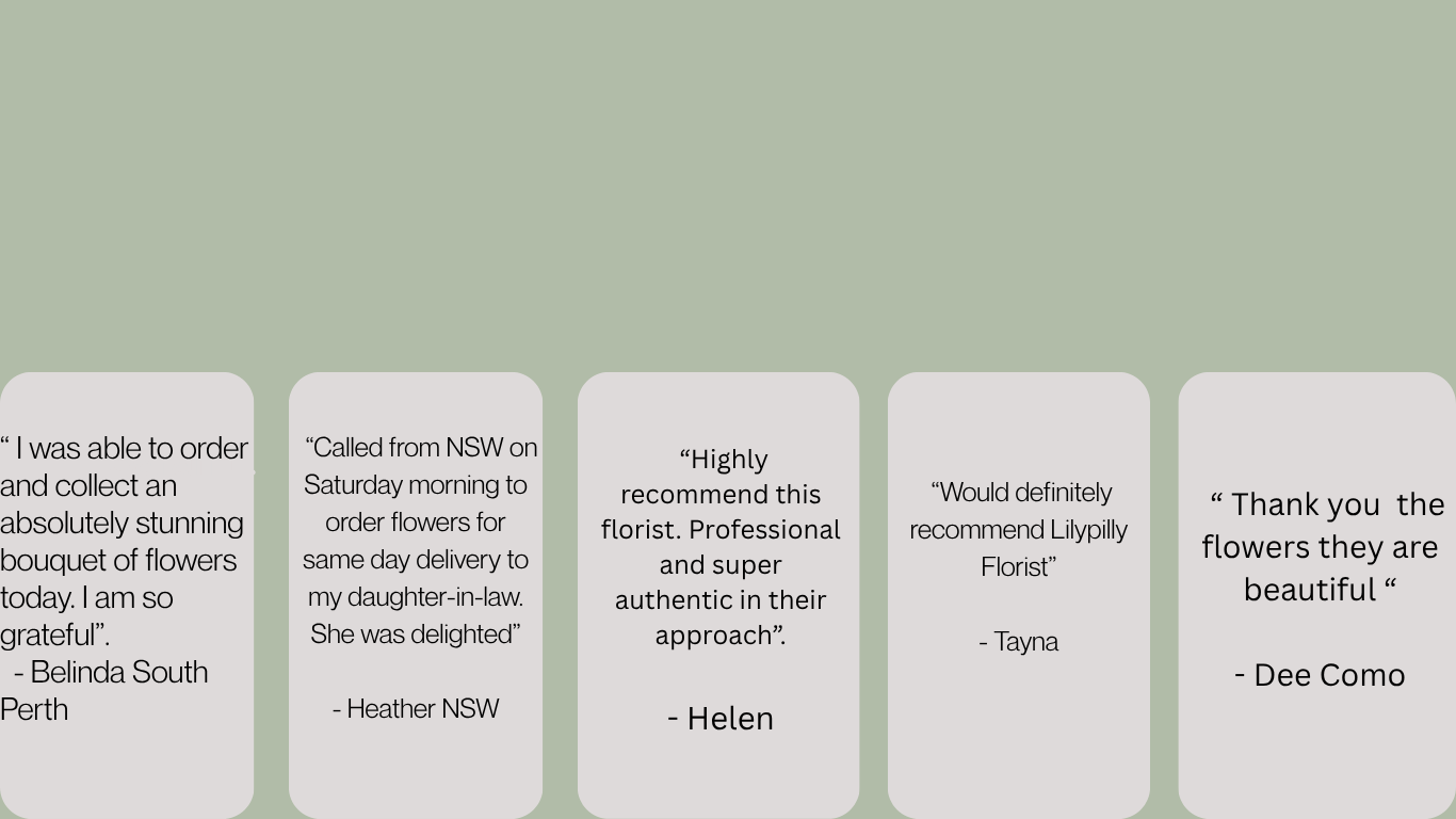 Customer Feedback Lilypilly Perth