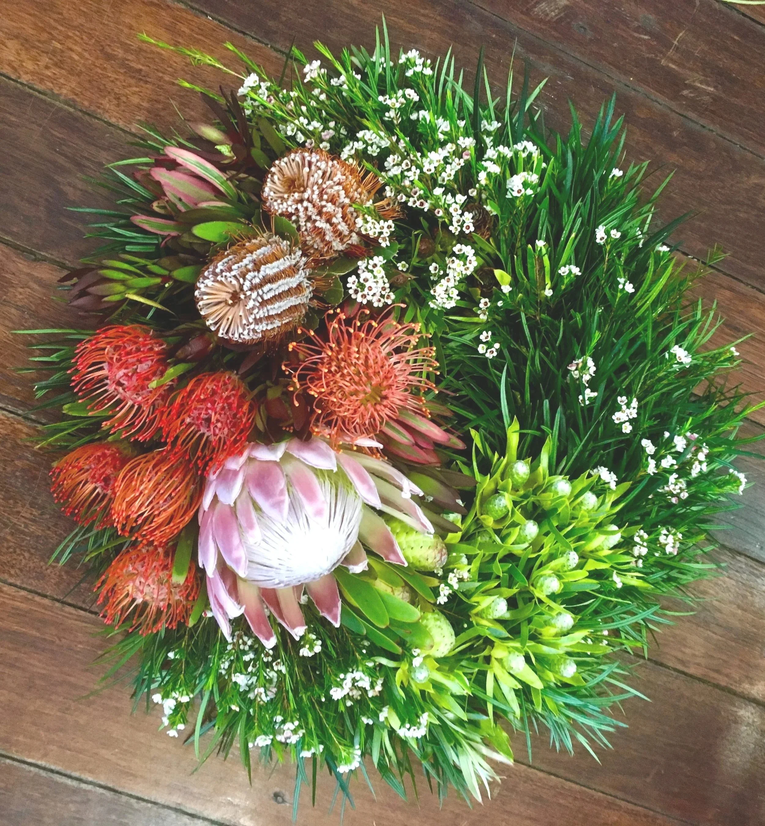 native fresh flower wreath