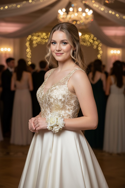 golden cream corsage by lilypilly on model.PNG