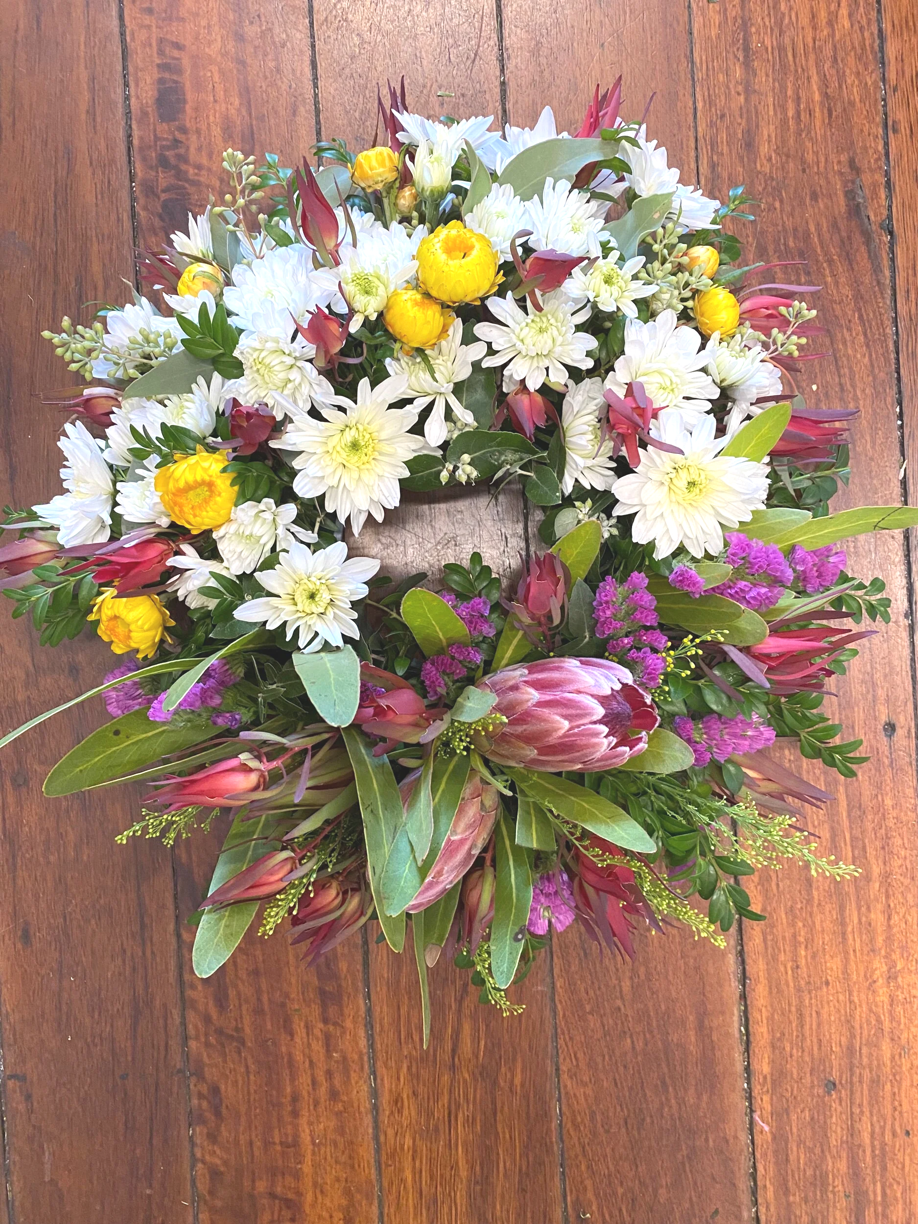 fresh and native flower wreath
