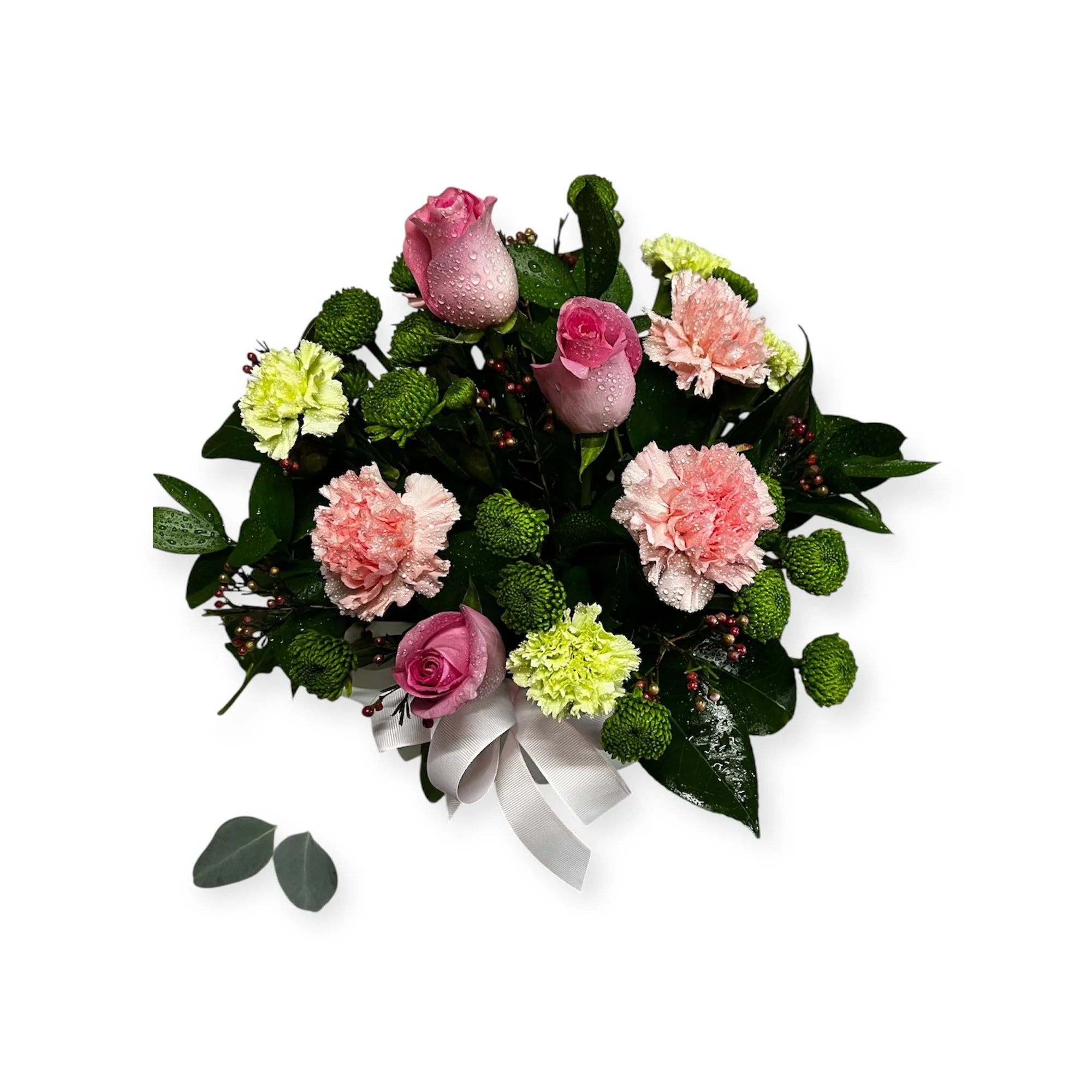 Lemon and pink fresh flower box