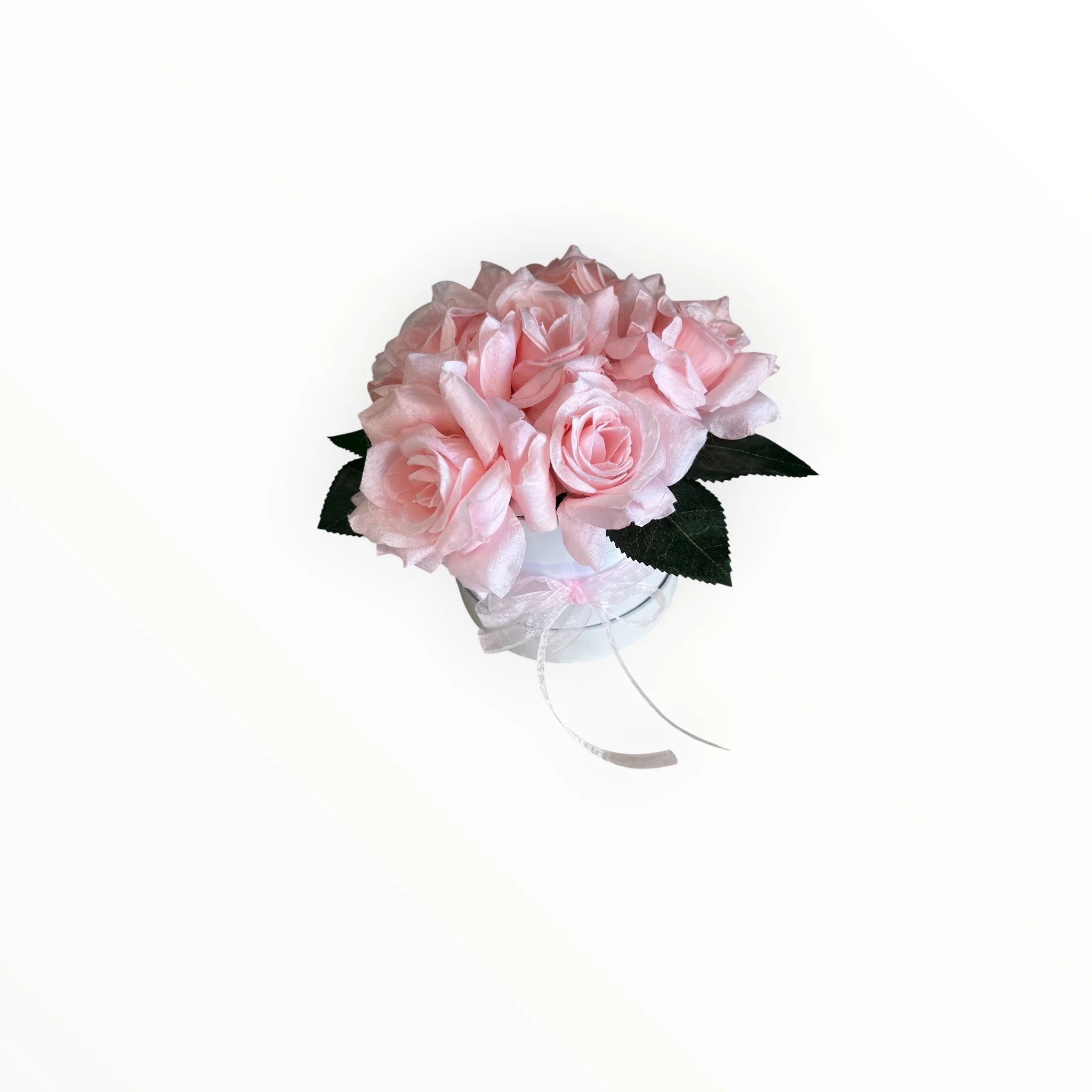 Pink silk rose hat box for Mum, long lasting Mother’s Day flowers Perth