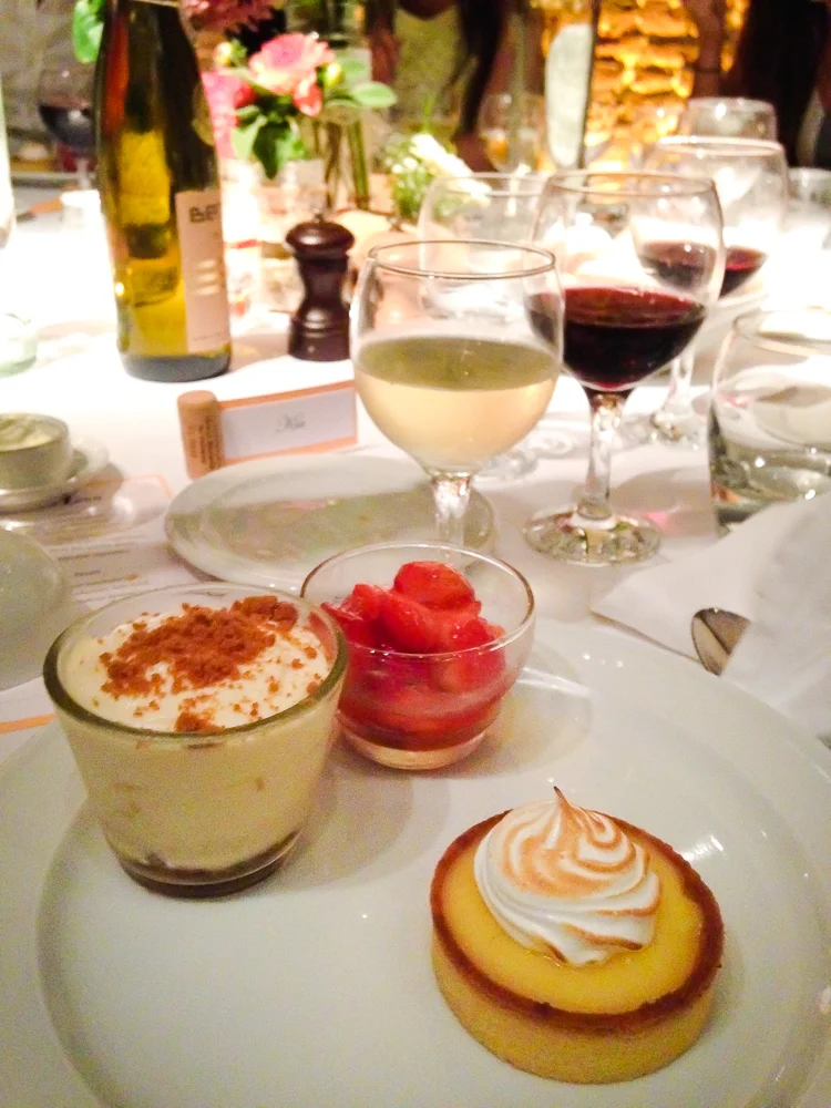 mini lemon meringue pie + strawberries with basil + speculoos tiramisu a.k.a. the best tiramisu I've ever had